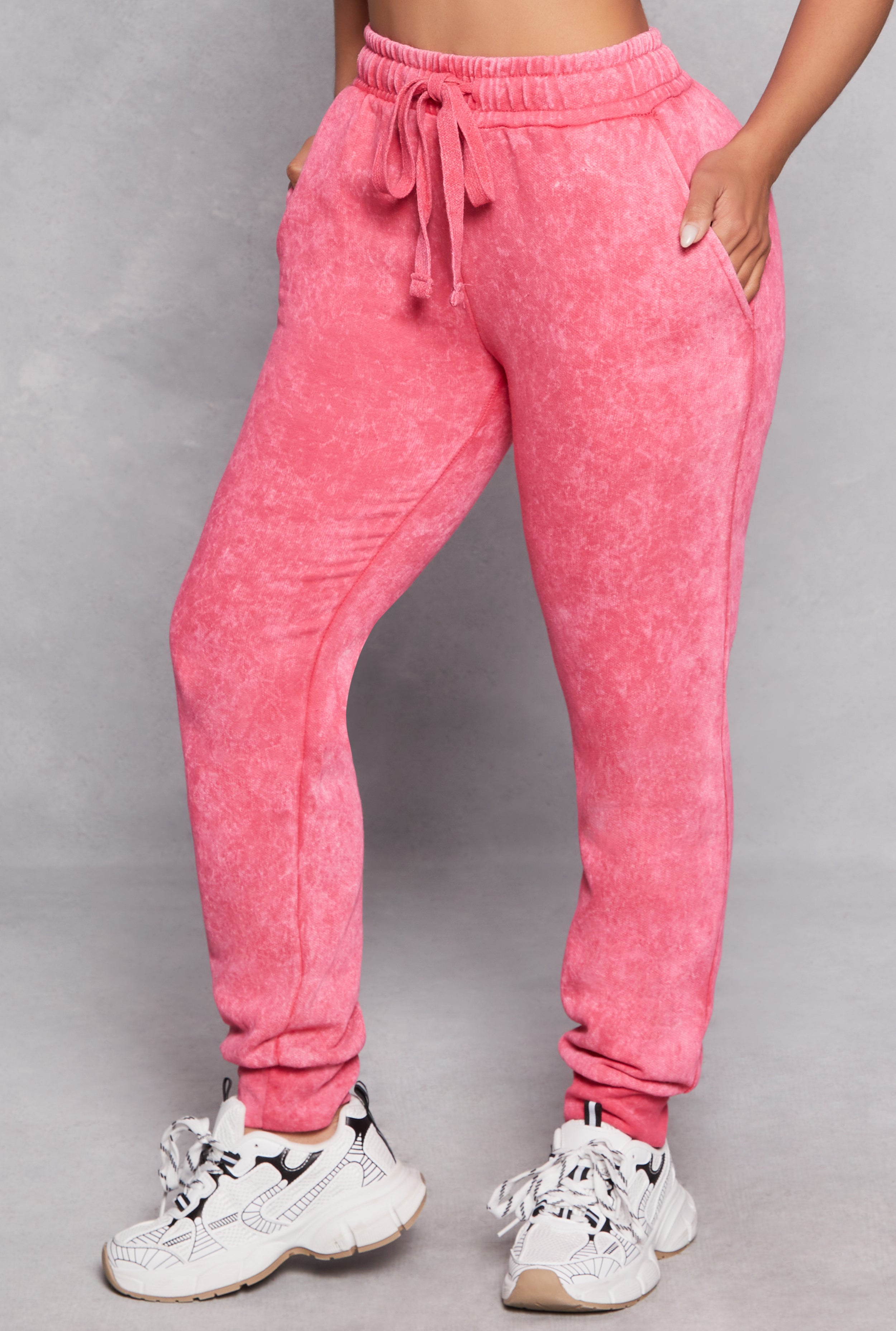 Fleece Acid Wash Drawstring Joggers、mySite、camillekostekn