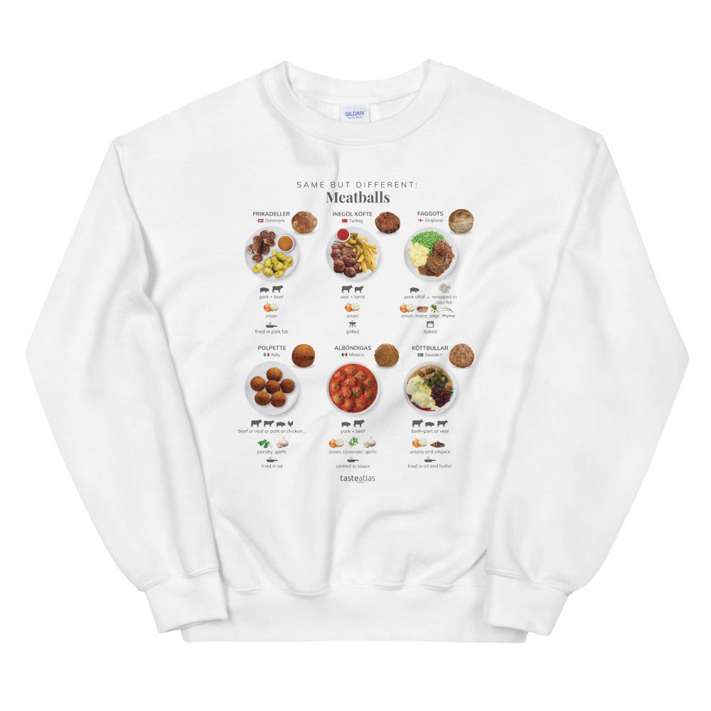 Same But Different Meatballs Unisex Sweatshirt、mySite、camillekostekn