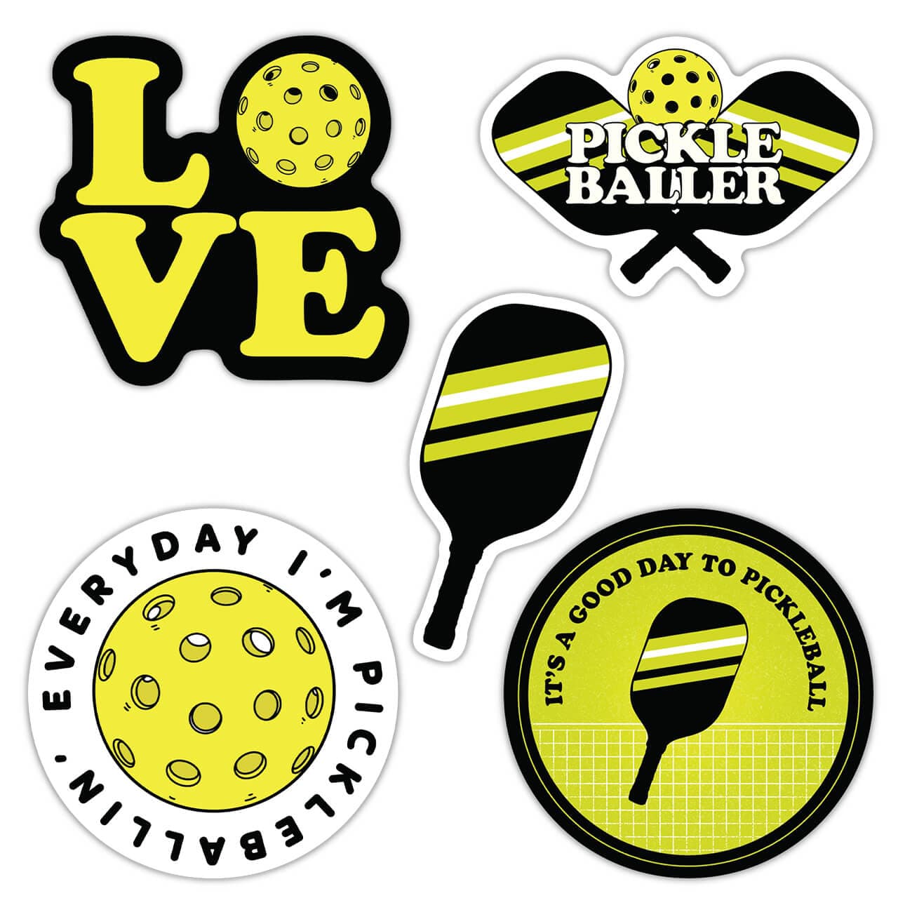  Pickleball Sticker 5 Pack - Ballin'、mySite、elrpsem3k