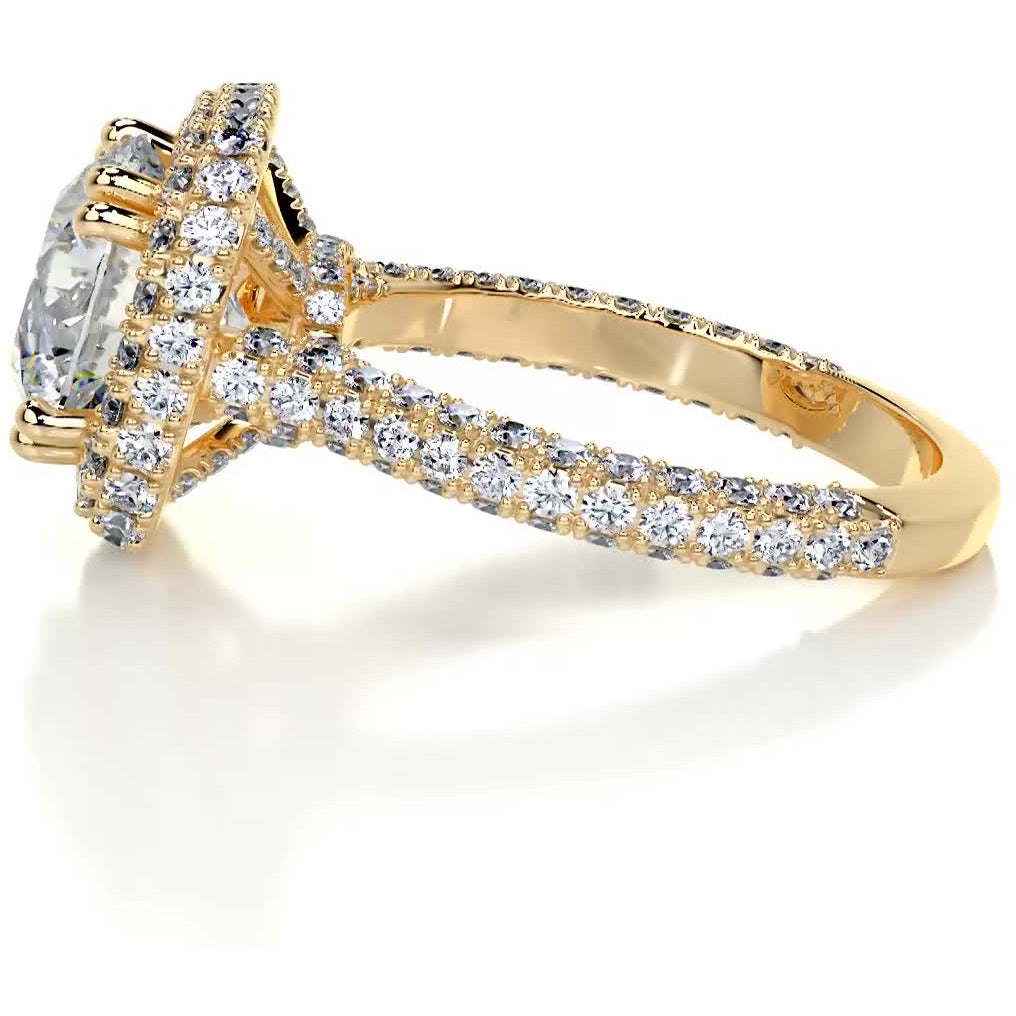Ava Moissanite & Diamond Ring -18K Yellow Gold、mySite、hinf8tx79