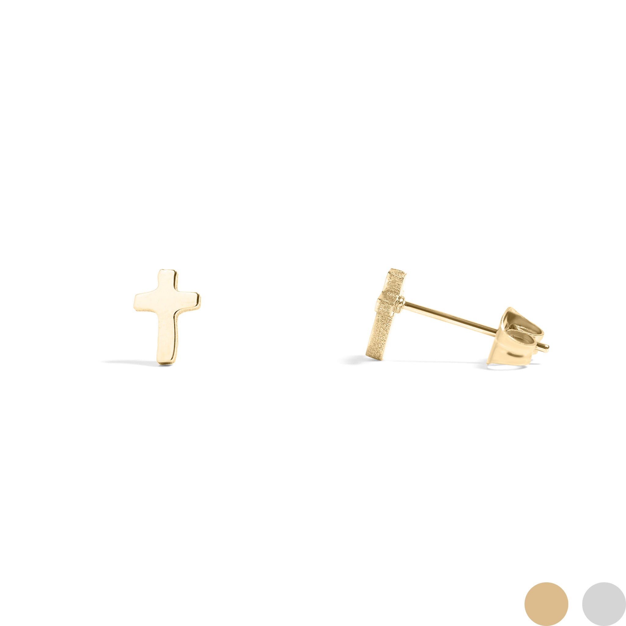 18K Gold PVD Stainless Steel Cross Stud Earrings / ERJ0058、mySite、dreamappss