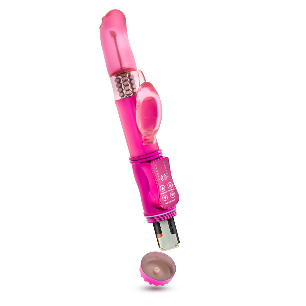 Sexy Things By Blush® | Dancing Dolphin Curved Fuchsia 8.75-Inch Rabbit Vibrator、mySite、bottomscart