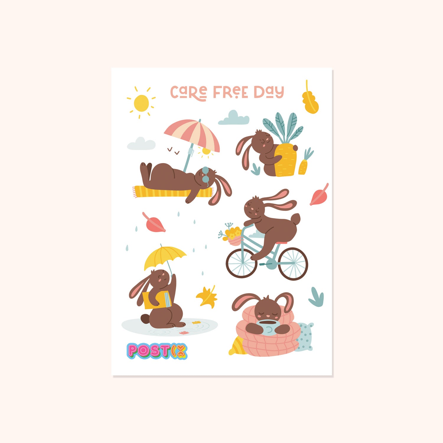  Bunny's Care Free Day Sticker Sheet、mySite、ghnorth