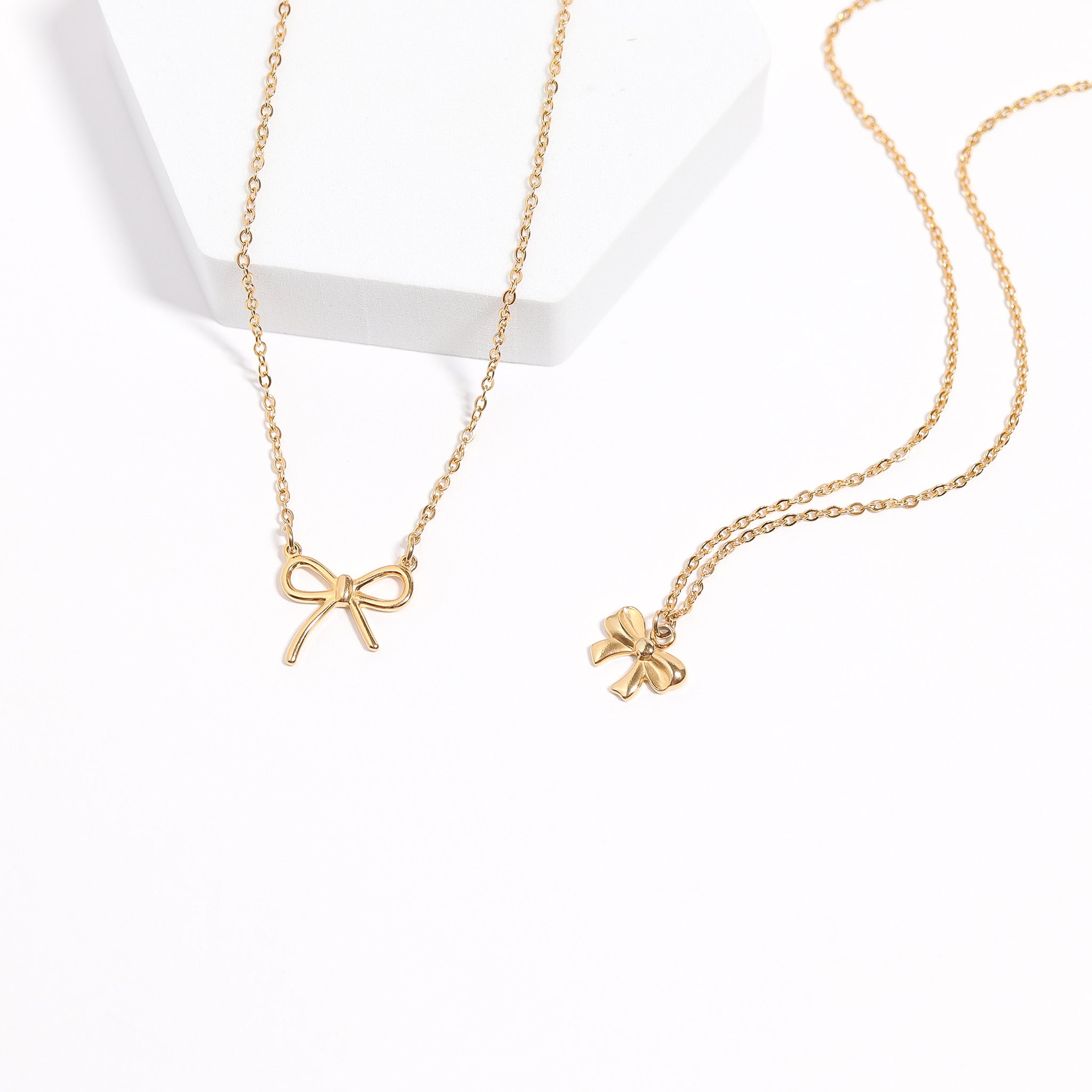 18K Gold PVD Stainless Steel Bow Connector Charm / PDL0142、mySite、dreamappss