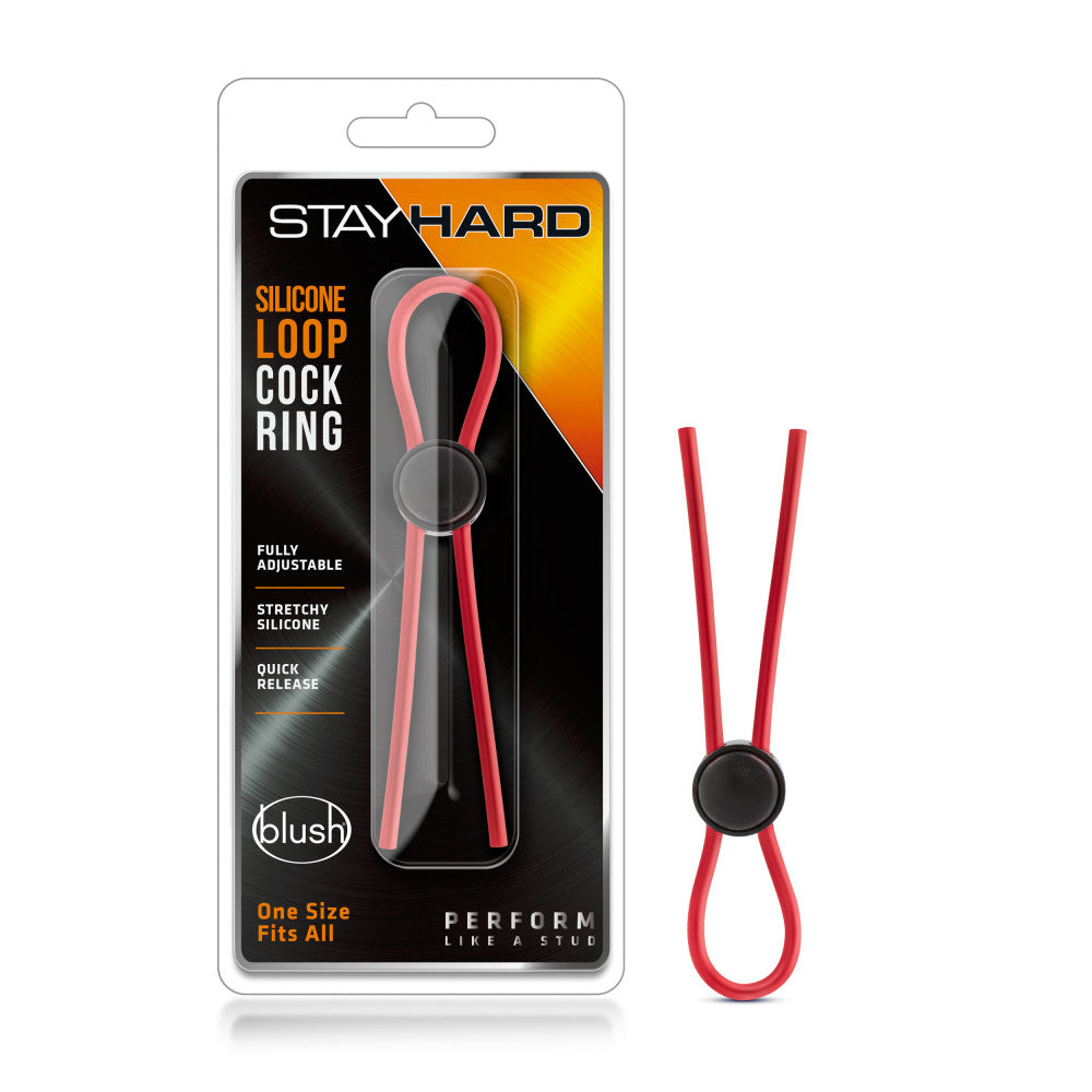 Stay Hard By Blush® | Red Silicone Loop Penis Ring、mySite、bottomscart