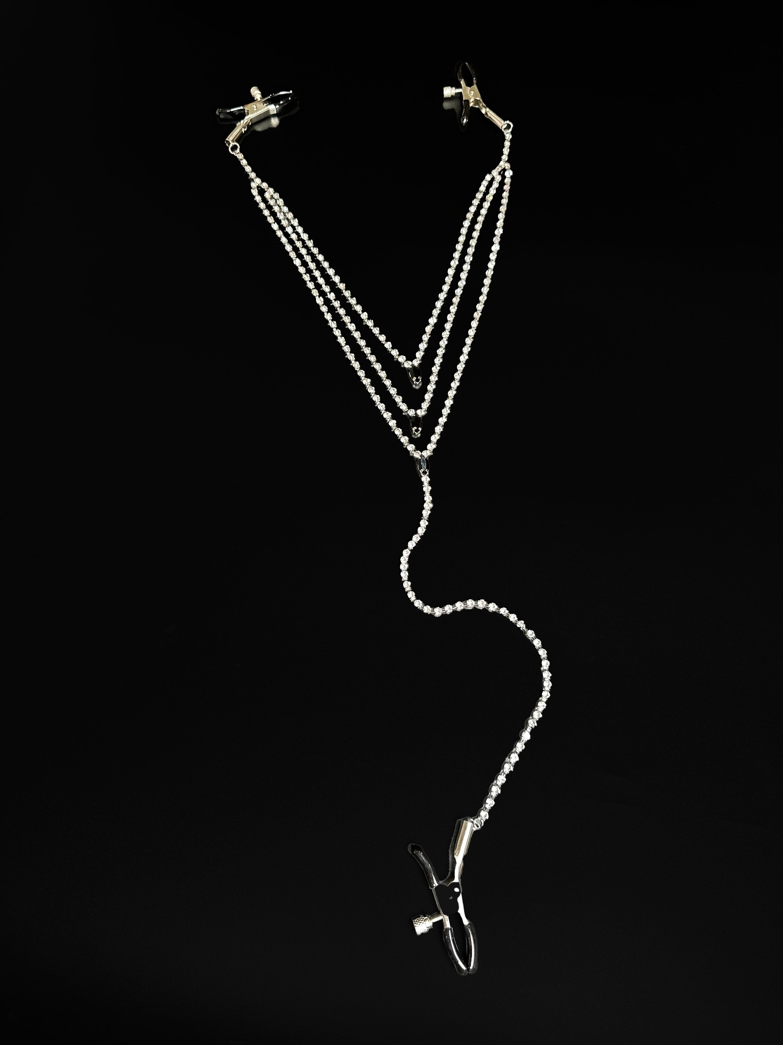 Rhinestone 3-Way Nipple & More Clamp、mySite、bengalsvssteelers