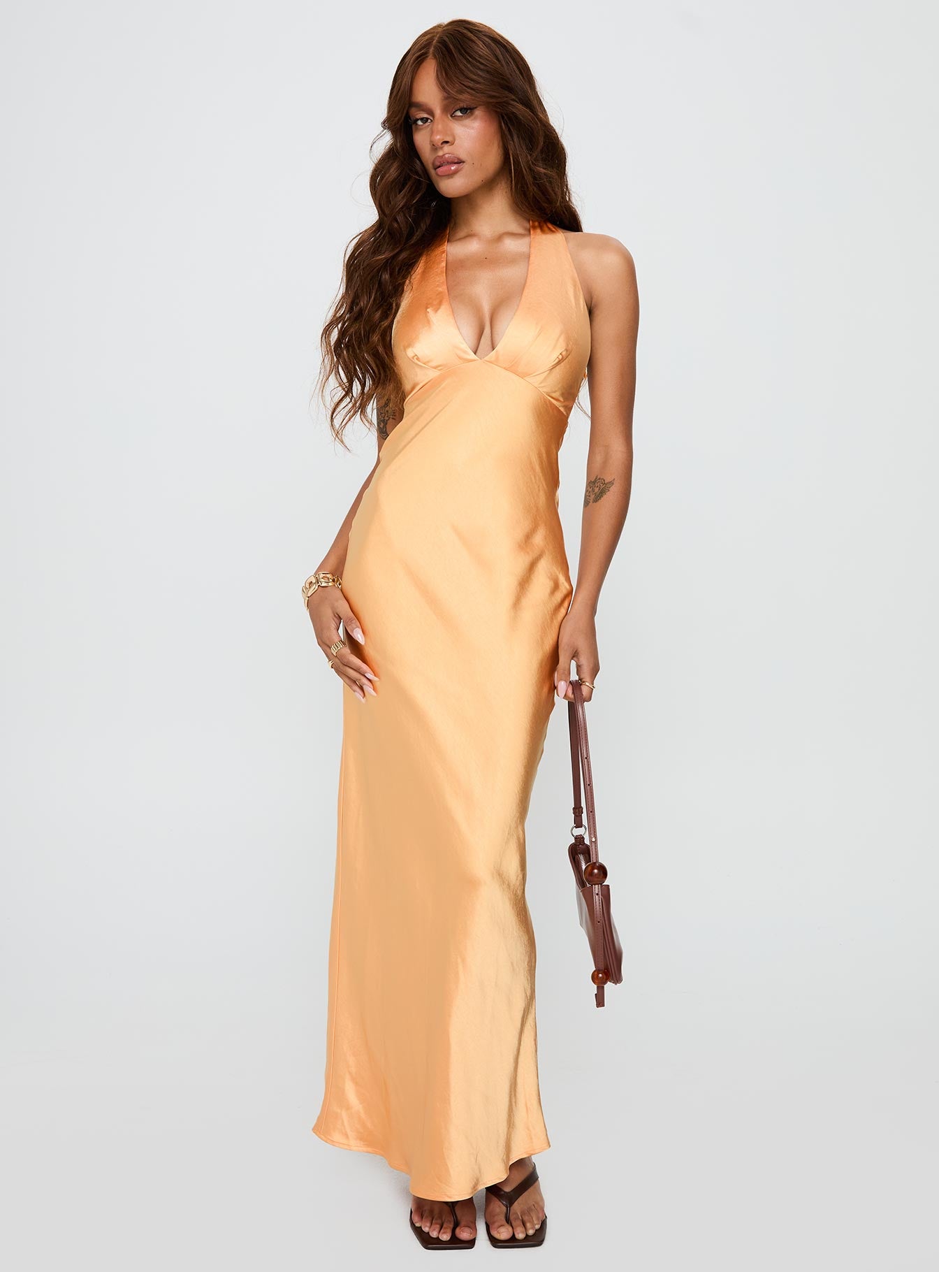 Good For You Halter Maxi Dress Orange、mySite、solidvoid