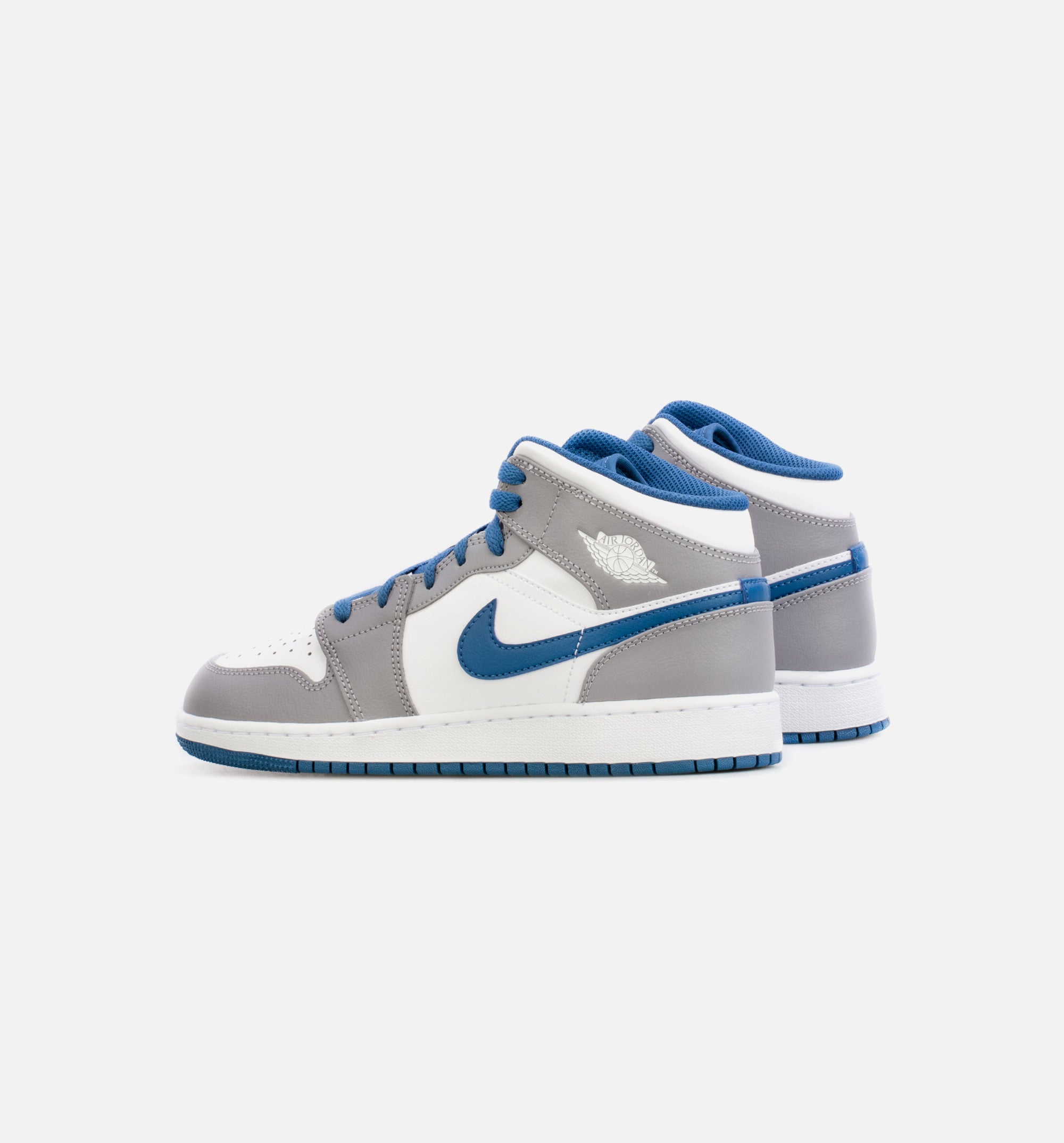 Air Jordan 1 Mid True Blue Grade School Lifestyle Shoe - Grey/Blue、mySite、dreamappss