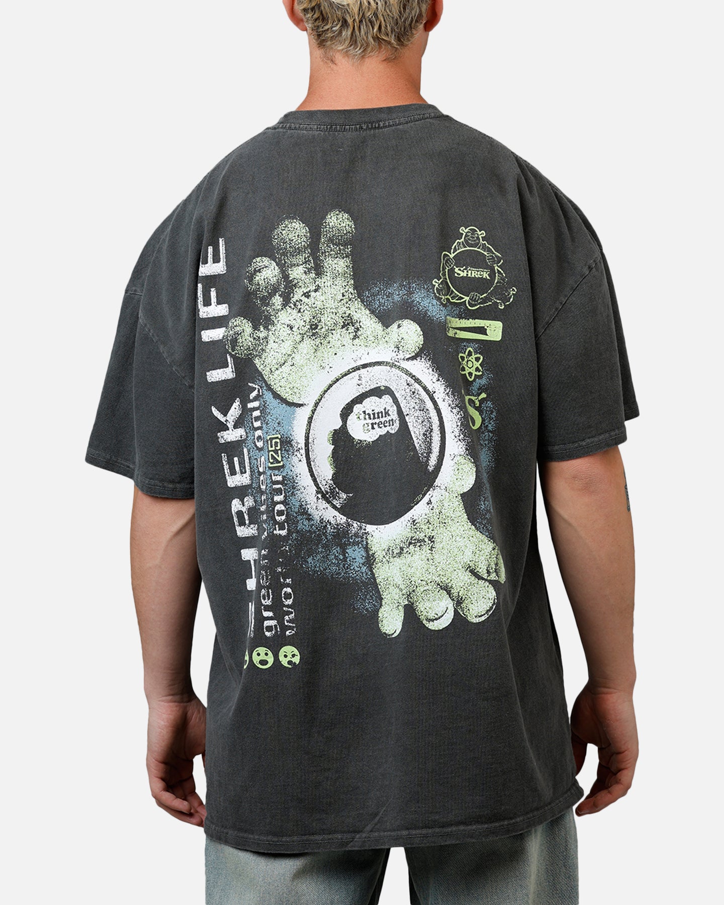 73 Studio X Shrek Rave Vintage T-Shirt Black Wash、mySite、zt4zffjzw
