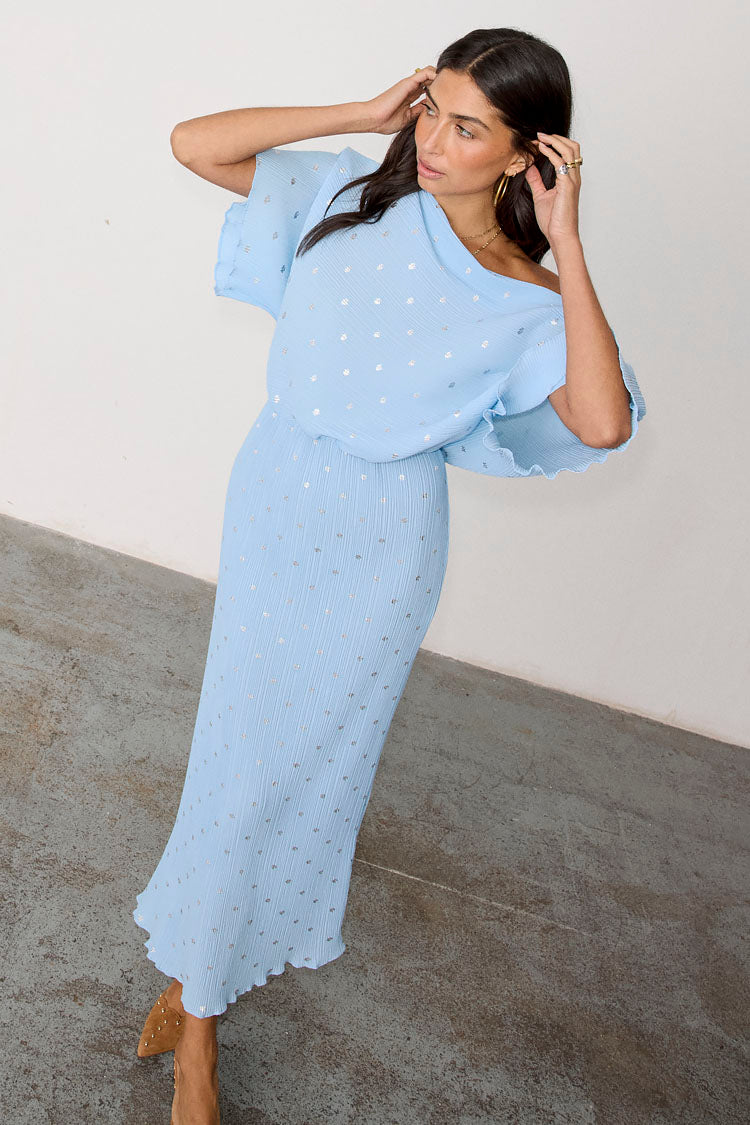 Ice Blue Plisse Tilly Dress、mySite、solidvoid