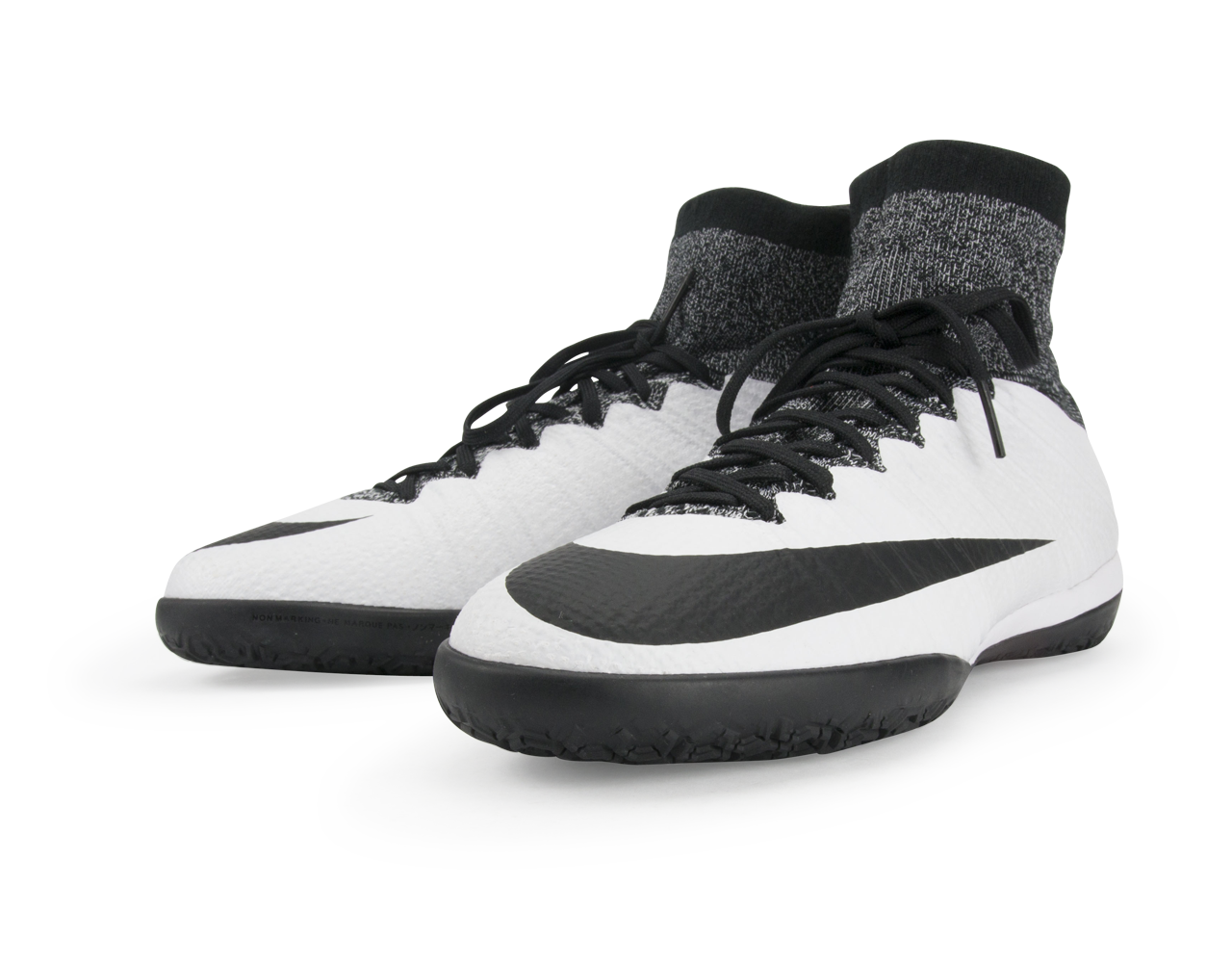 Nike Men's MercurialX Proximo Indoor Soccer Shoes White/Black、mySite、noshort