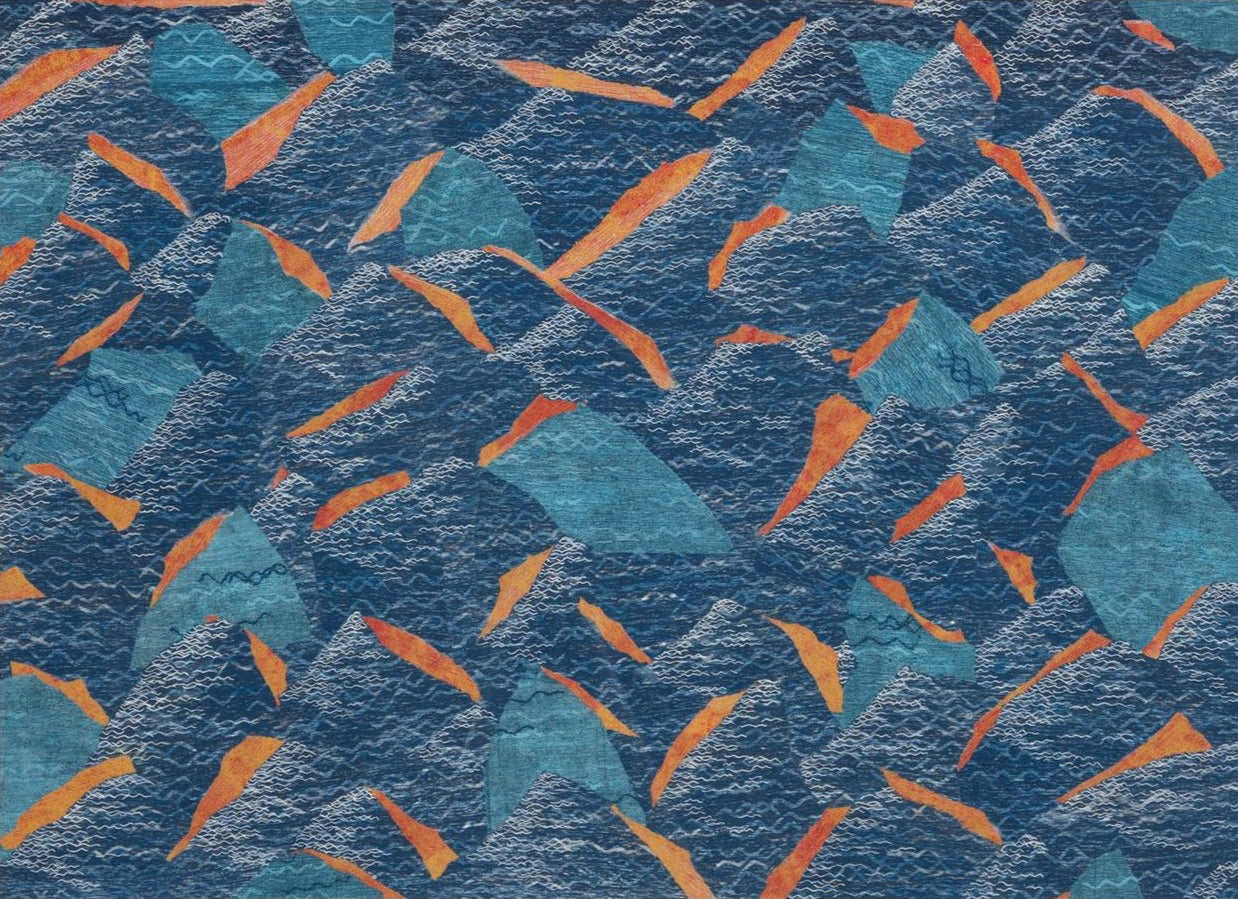 Waterworld II (Woodblock on Hosho paper, pen, and collage on Stonehenge paper)、mySite、topwebapps