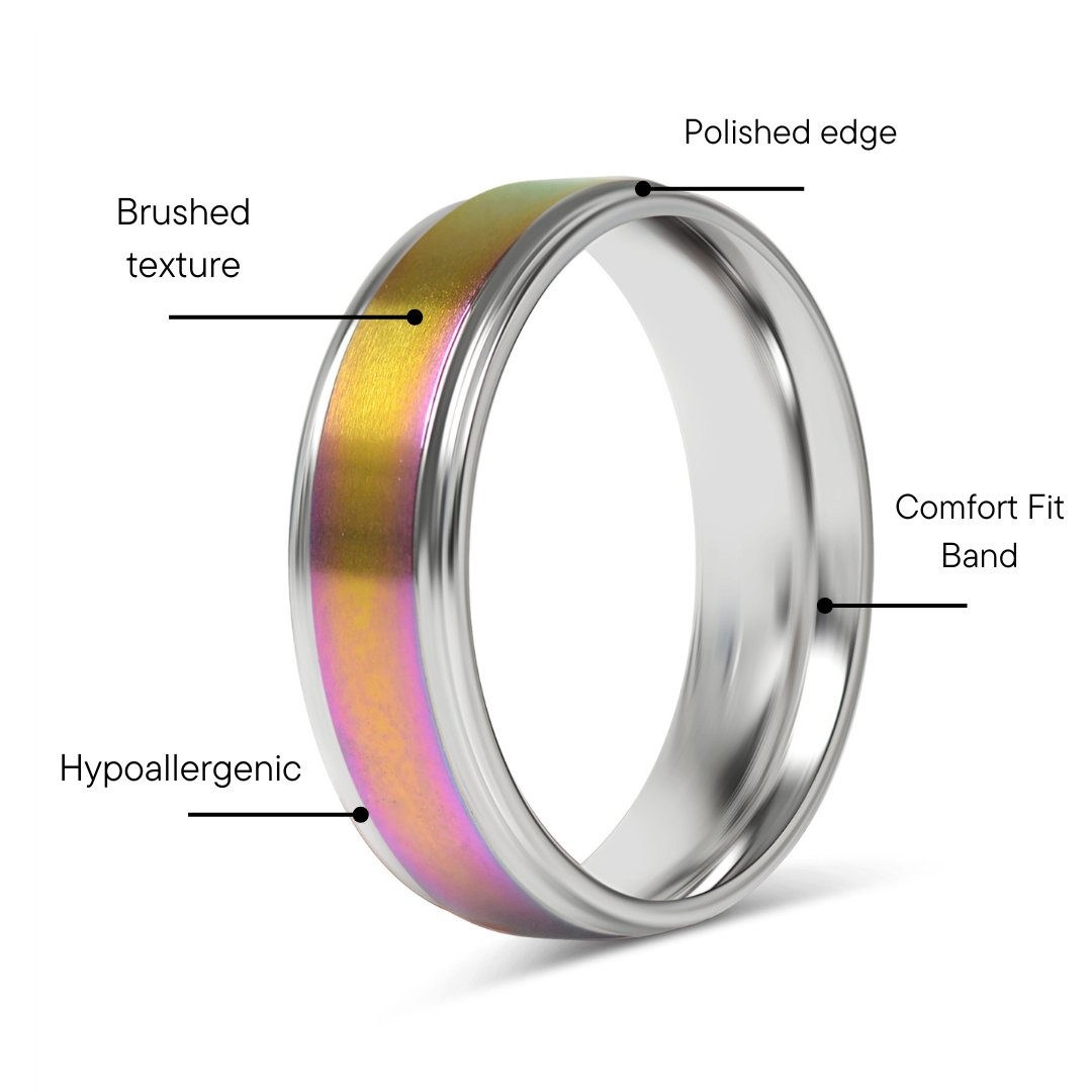 Stainless Steel Rainbow Center Polished Edge Ring / CFR7015、mySite、dreamappss
