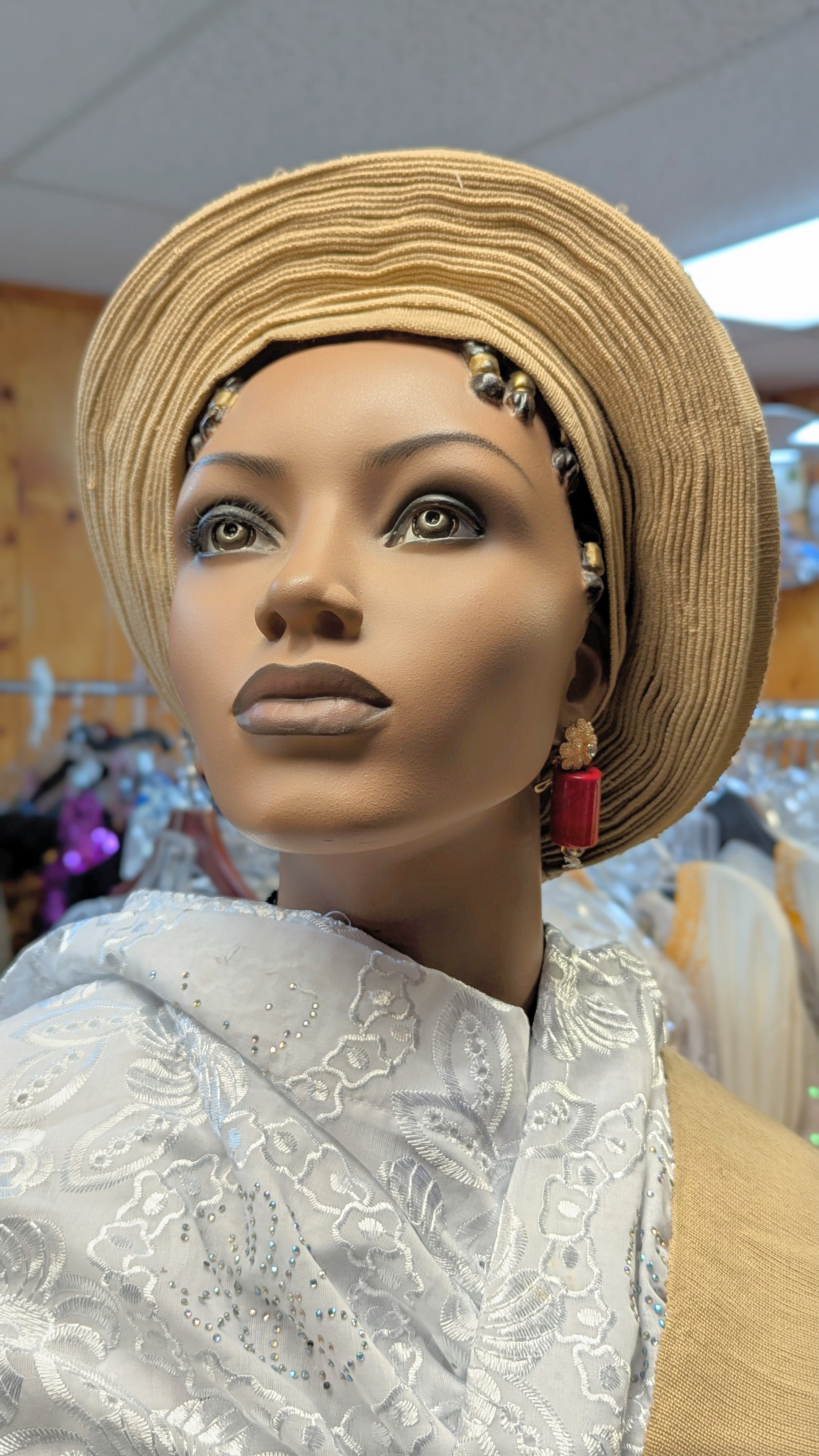 Dupsie's Olajumoke African Aso Oke Autogele Crown Head Wrap Hat DPAGAT33、mySite、solidvoid