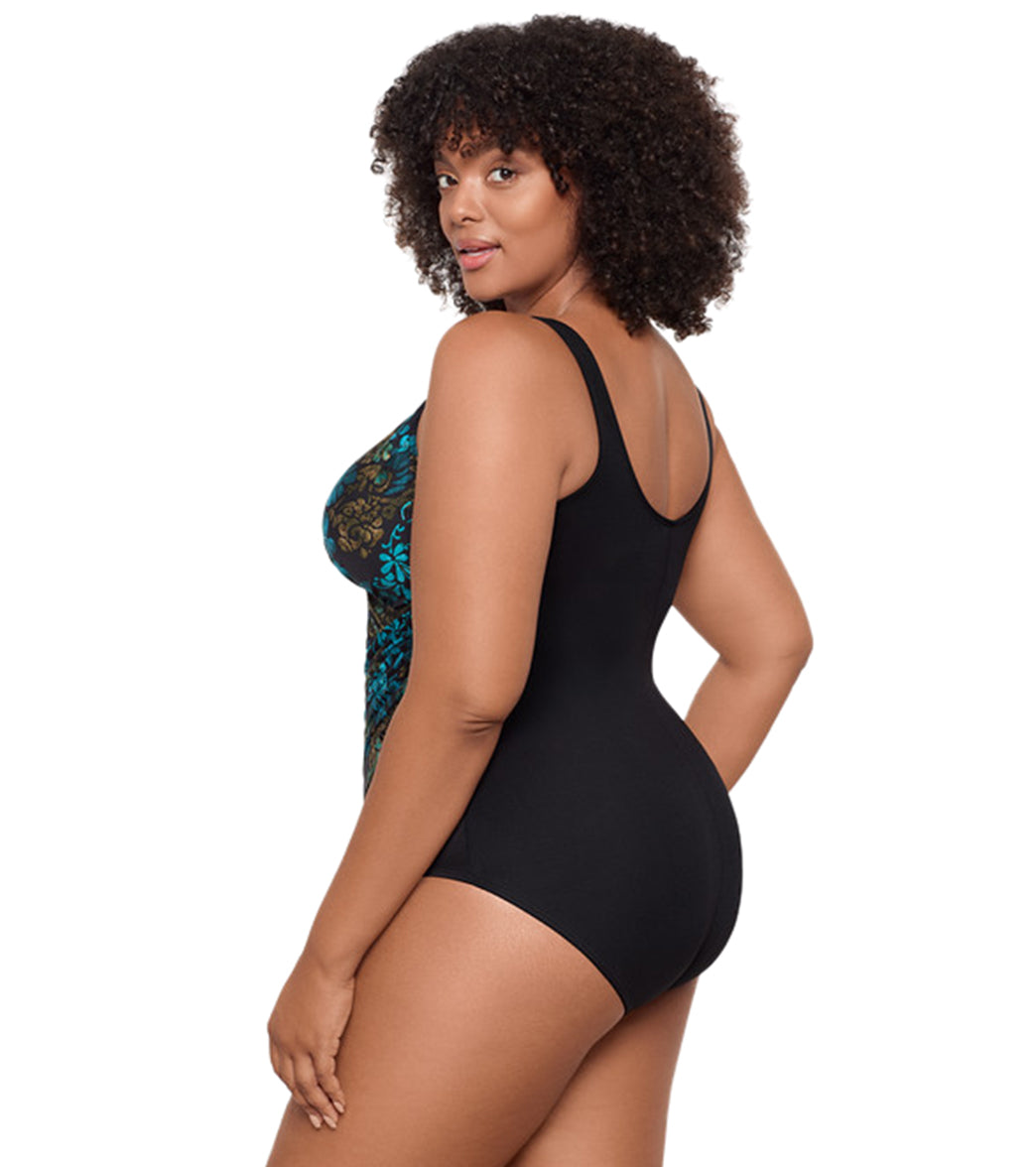 Miraclesuit Plus Women's Plus Size Flor De Mare Oceanus One Piece Swimsuit、mySite、noshort