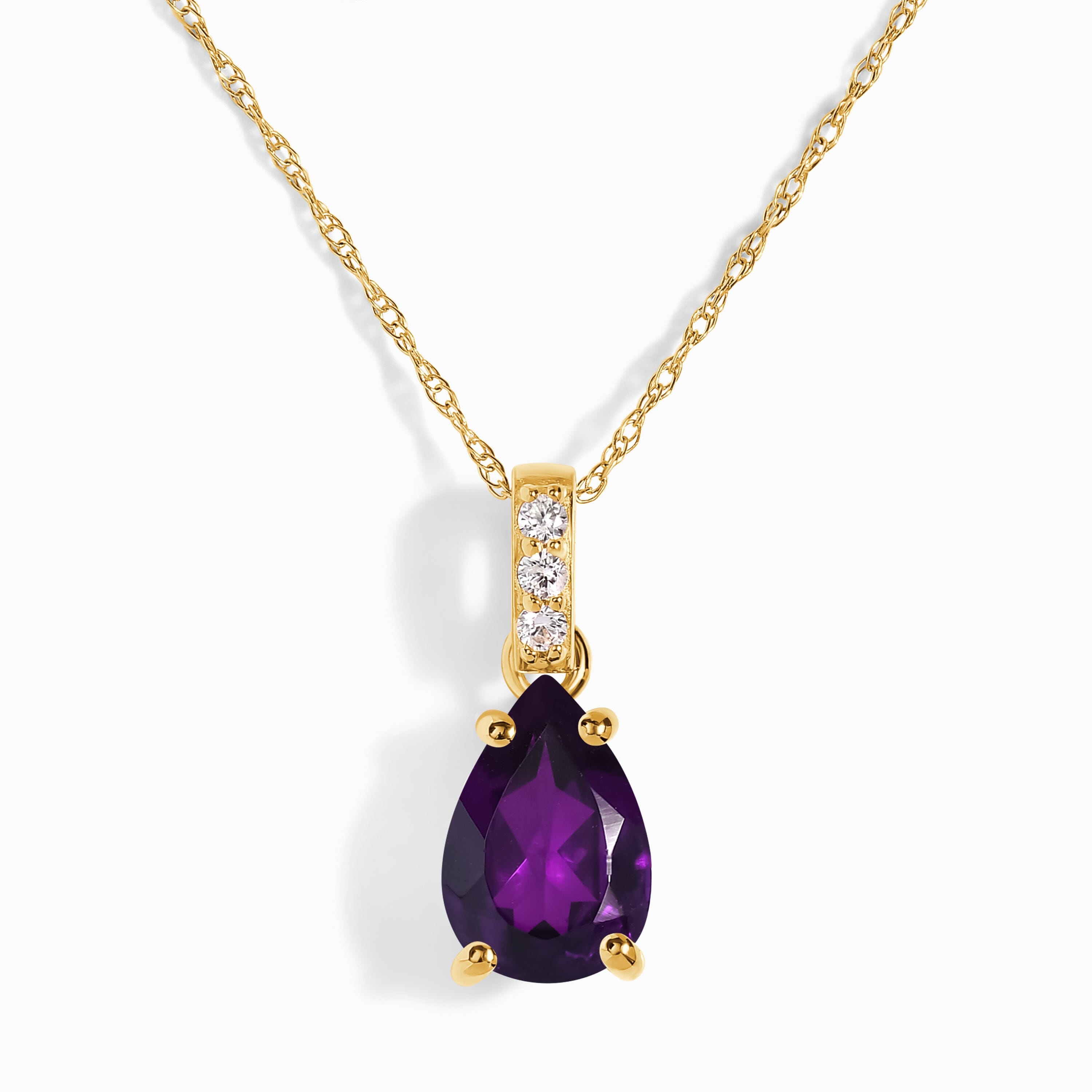 Amethyst Diamond Necklace Sway - February Birthstone、mySite、hinf8tx79