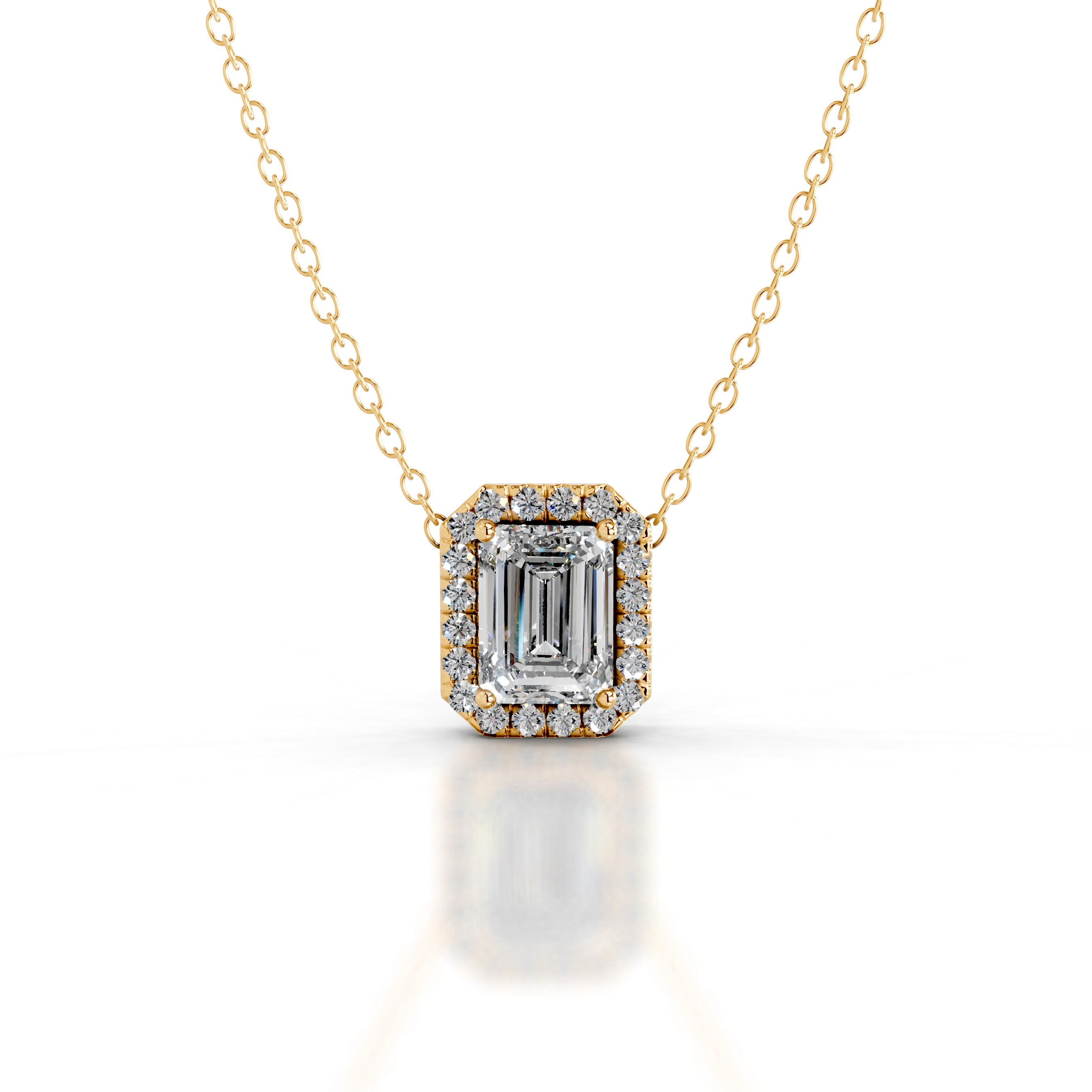 Eden Diamond Halo Pendant - 18K Yellow Gold、mySite、hinf8tx79
