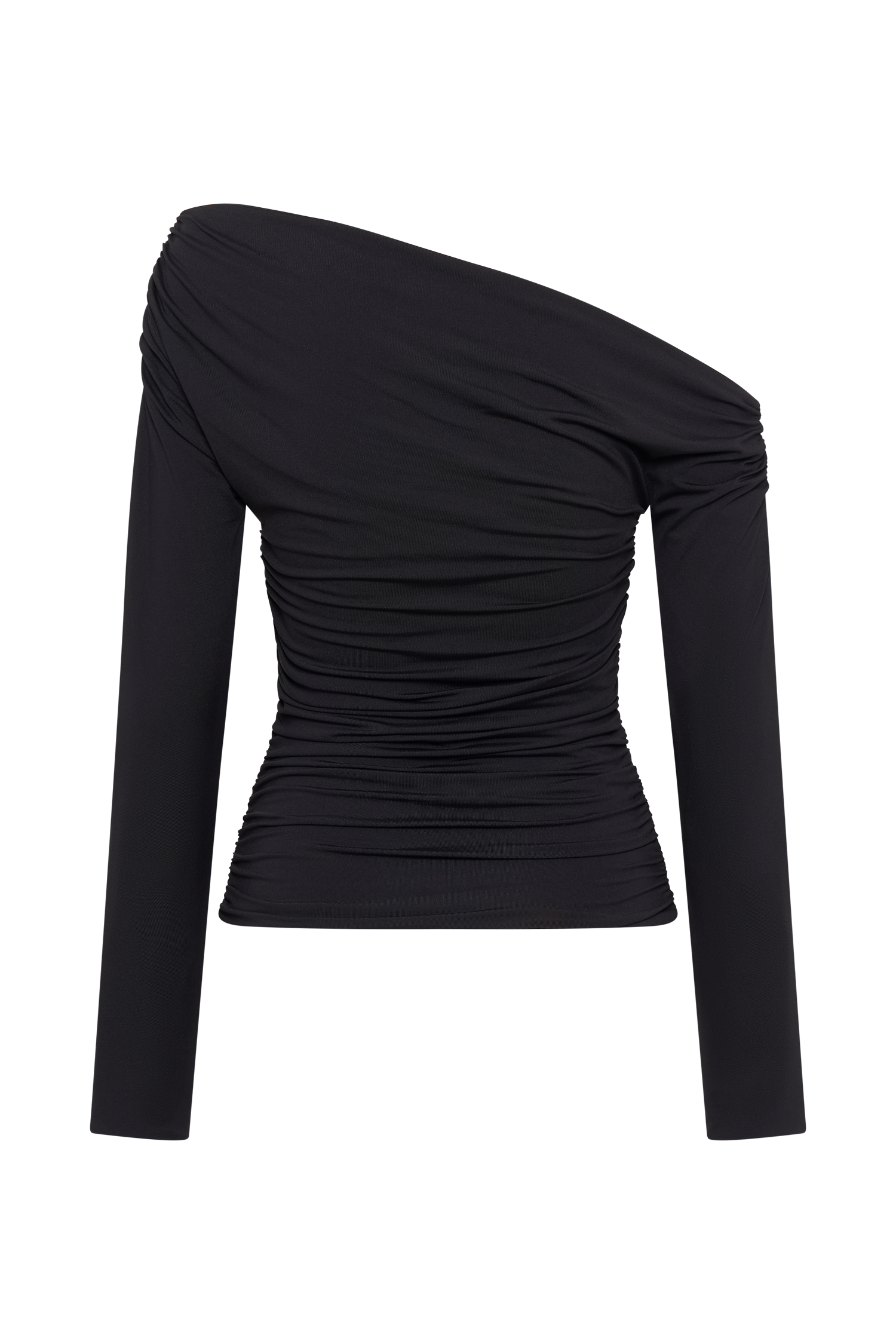 Alayna Long Sleeve Recycled Nylon Ruched Top - Black、mySite、solidvoid