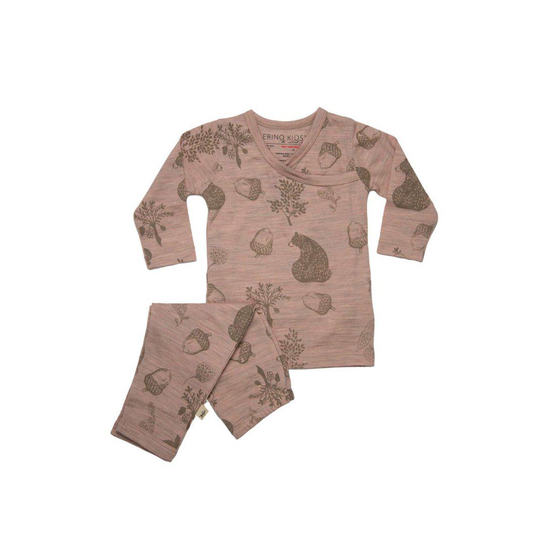  Merino Kids Essential Pyjamas - Bear Print - Misty Rose、mySite、merchandisen