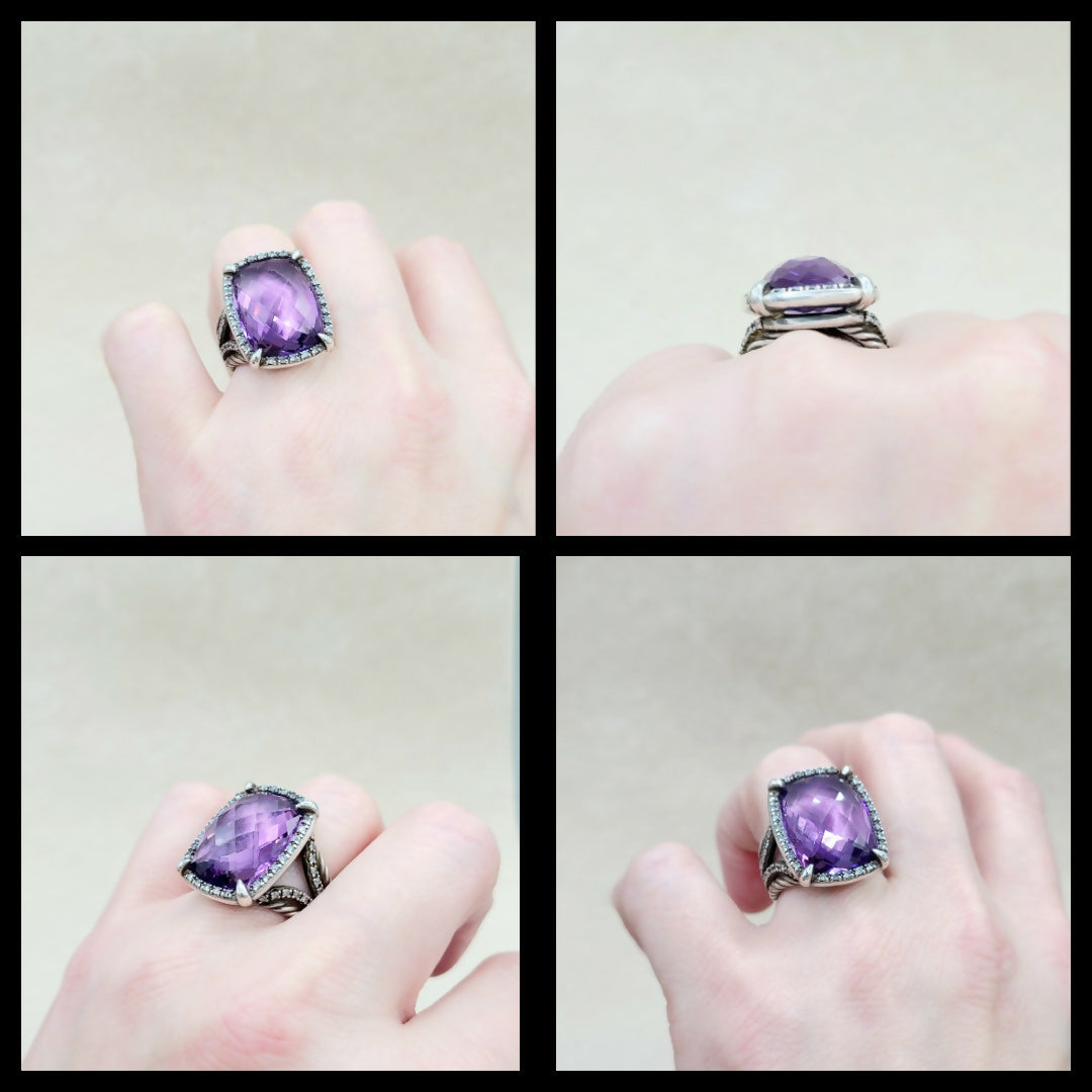 David Yurman Chatelaine Elongated Ring Amethyst & Diamonds、mySite、hinf8tx79