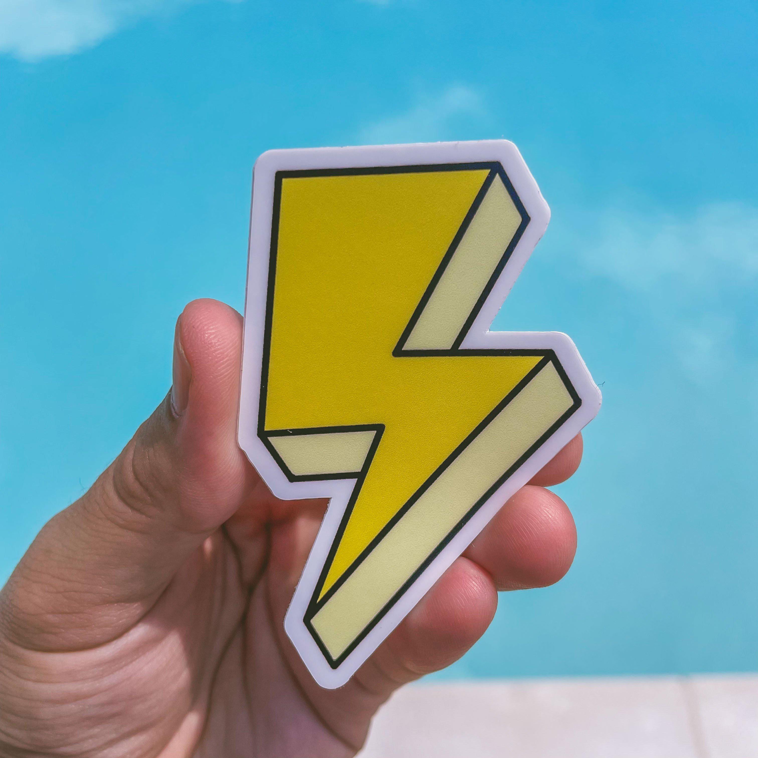  Yellow Lightning Bolt Aesthetic Sticker、mySite、elrpsem3k