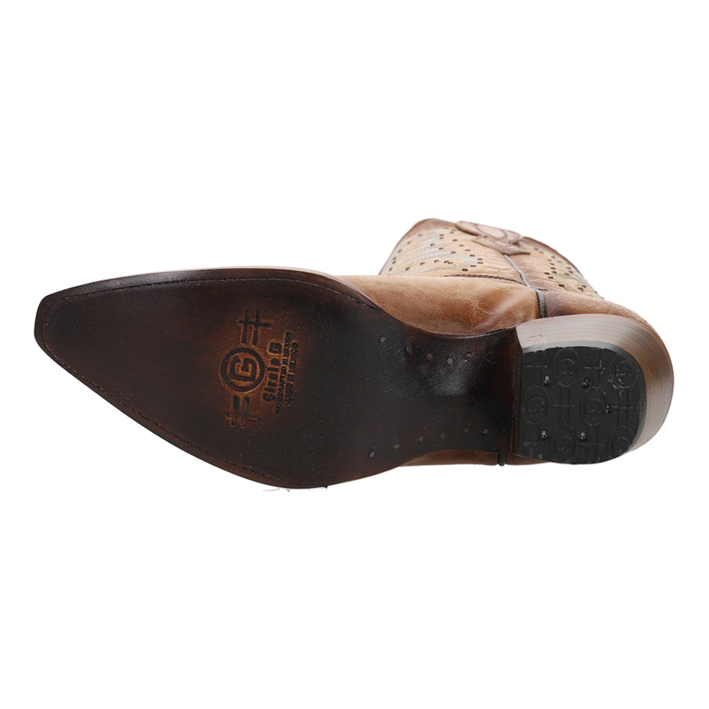 LD Brown Embroidered Studded Snip Toe Cowboy Boots、mySite、gtrtttuynbv