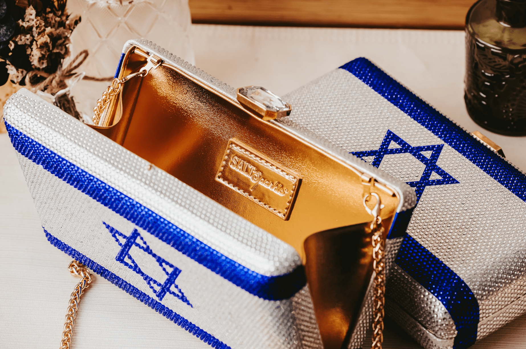 Israel Flag Crystal Clutch、mySite、topwebapps