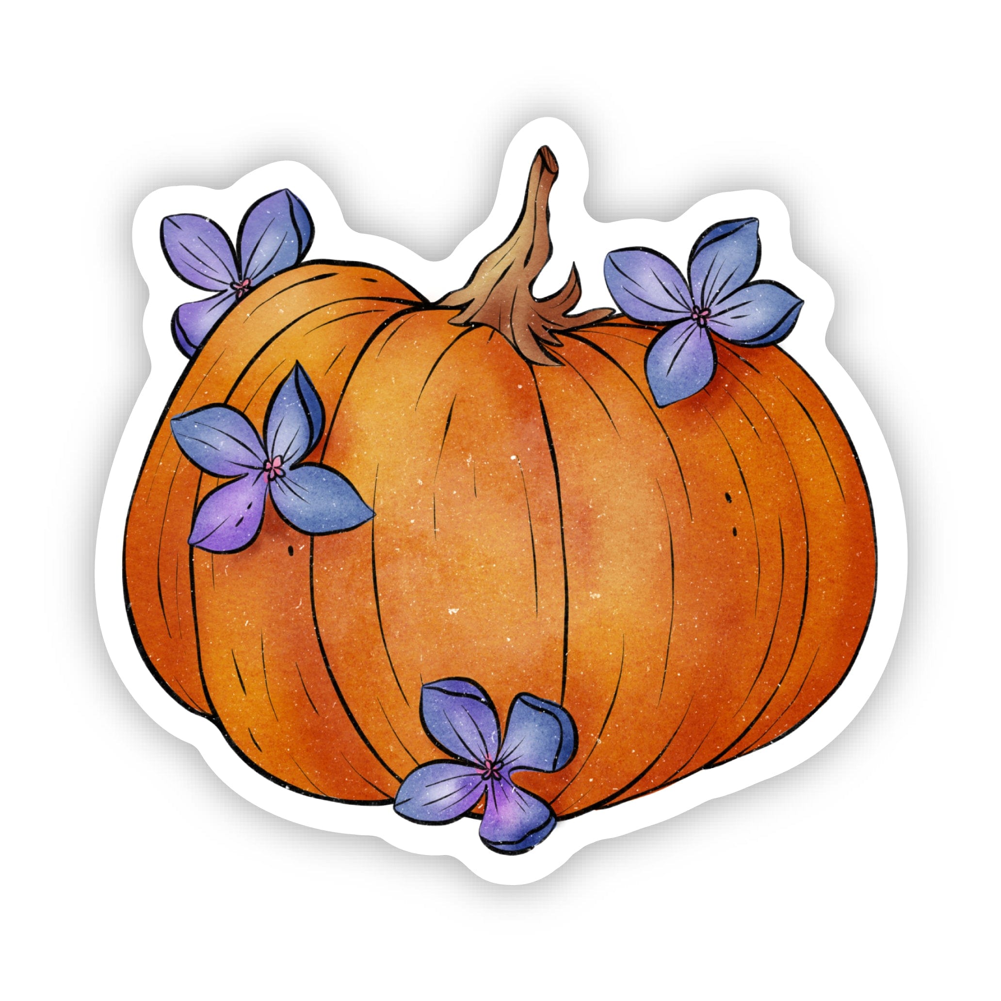  Pumpkin With Flowers New Hampshire Sticker、mySite、ghnorth
