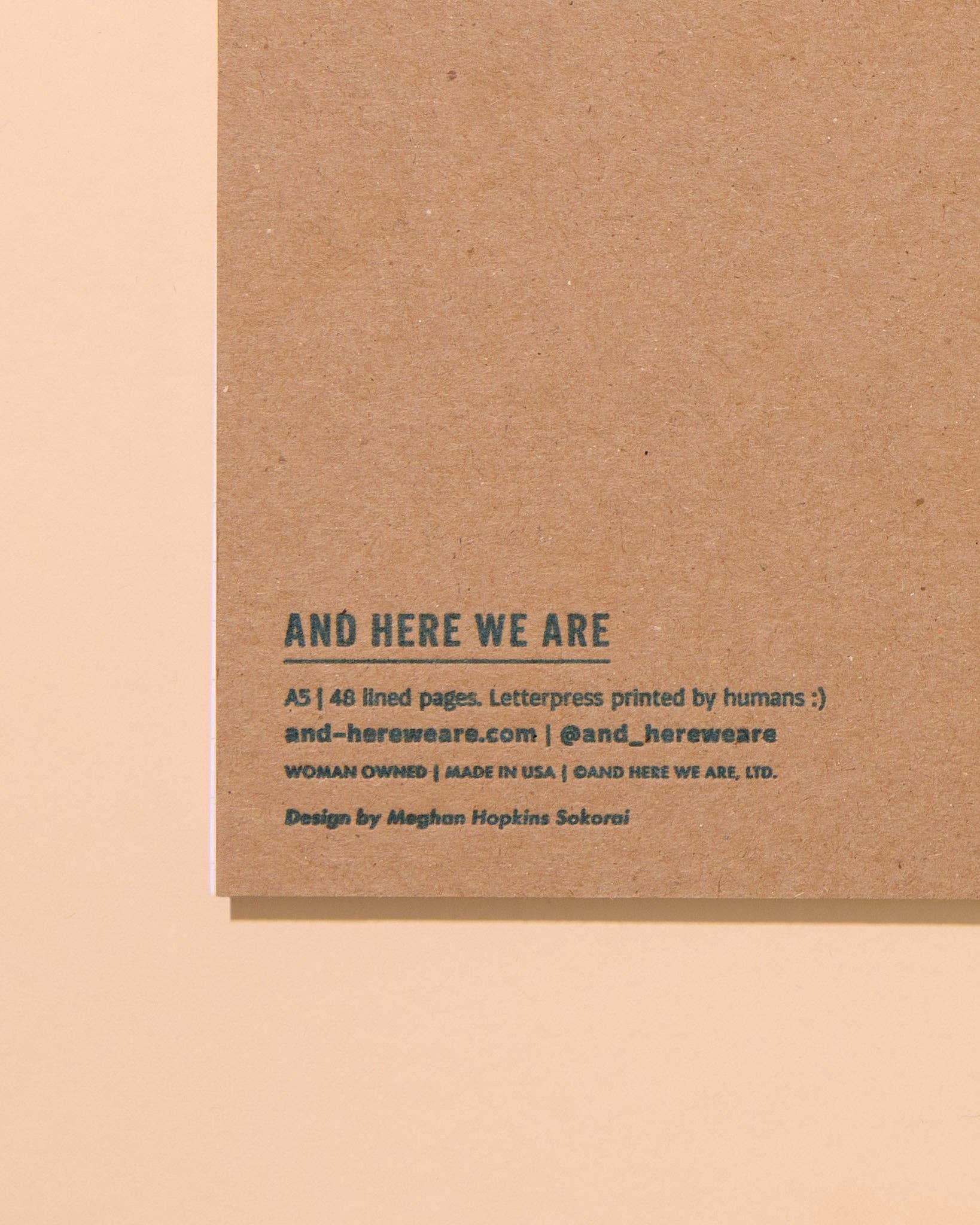 And Here We Are - Strawberry Letterpress Spiral Notebook - Made in USA、mySite、garagedoors4me