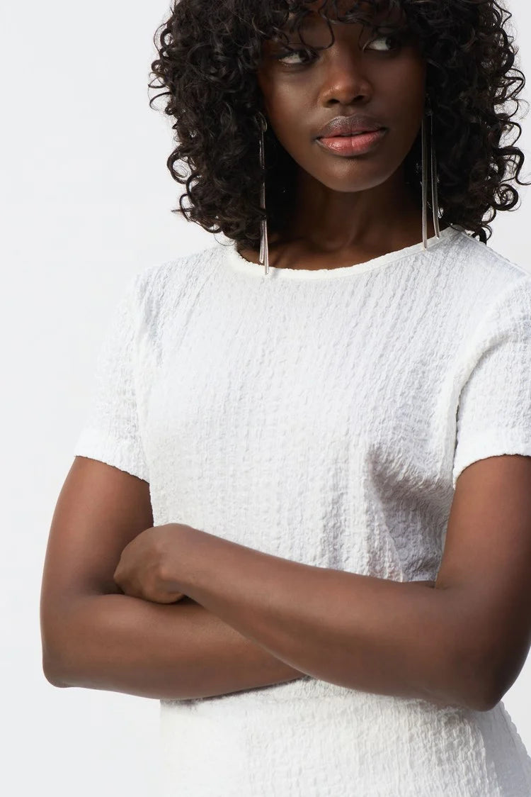 Joseph Ribkoff Puckered Knit Fitted Top、mySite、noshort