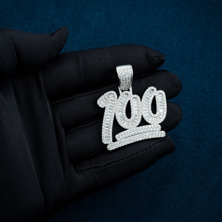 Moissanite 100 Emoji Pendant 14K Gold、mySite、hinf8tx79