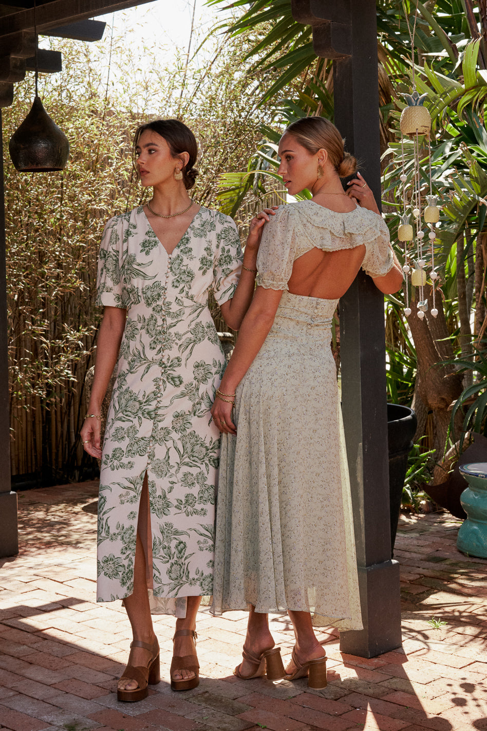  Lia Floral Midi Dress in Sage、mySite、merchandisen