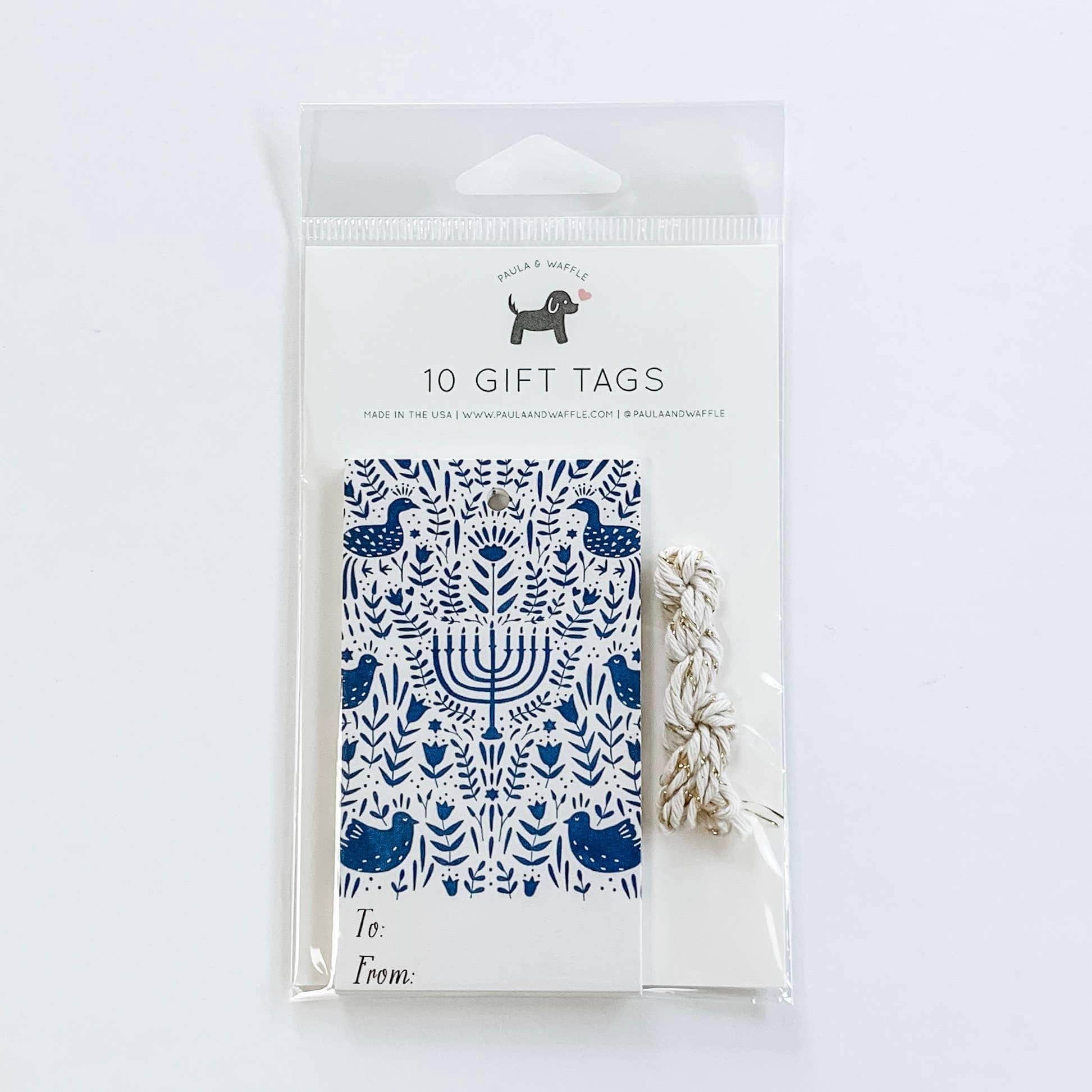 Blue Hanukkah Scene Gift Tag - Set of 10、mySite、topwebapps