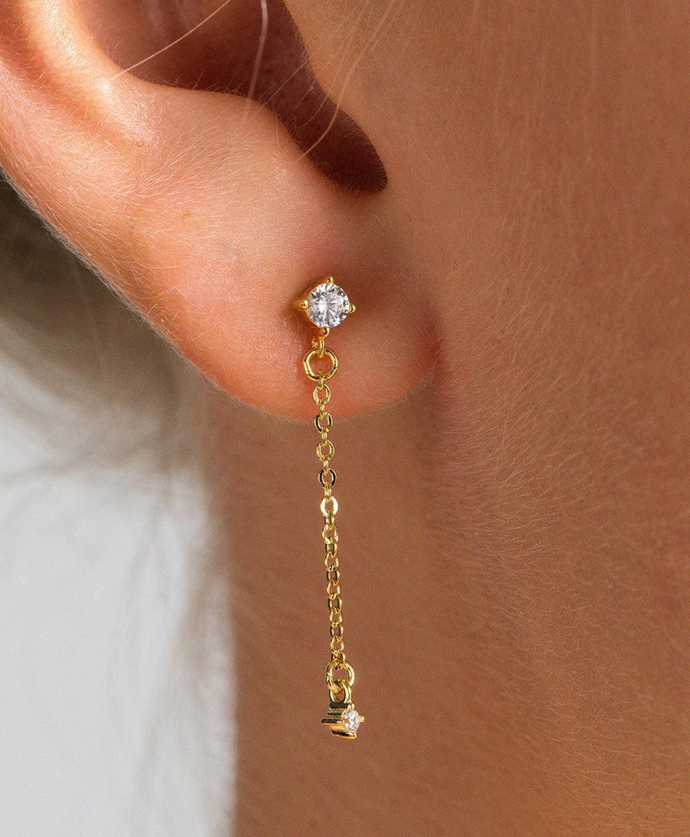 Rosa Earring White 18ct Gold Plated、mySite、botmansion