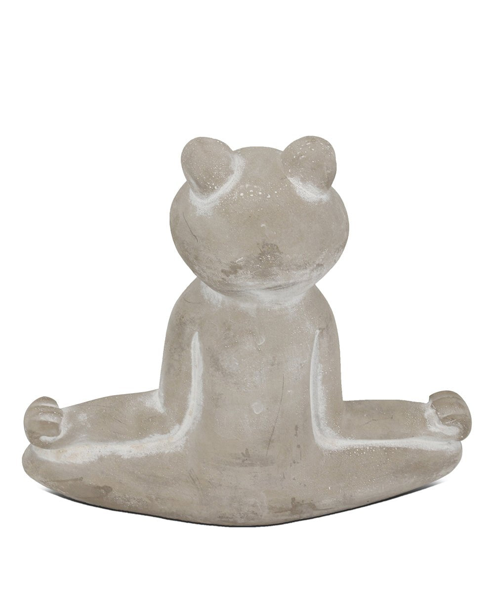 Imperfectly Perfect Tranquil Cement Meditating Yoga Frog Statue、mySite、topwebapps