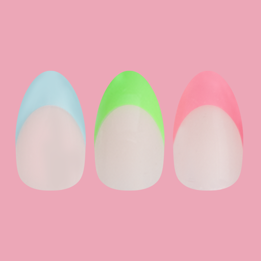 Pastel Neon French - Press-On | Medium | Almond、mySite、solidvoid