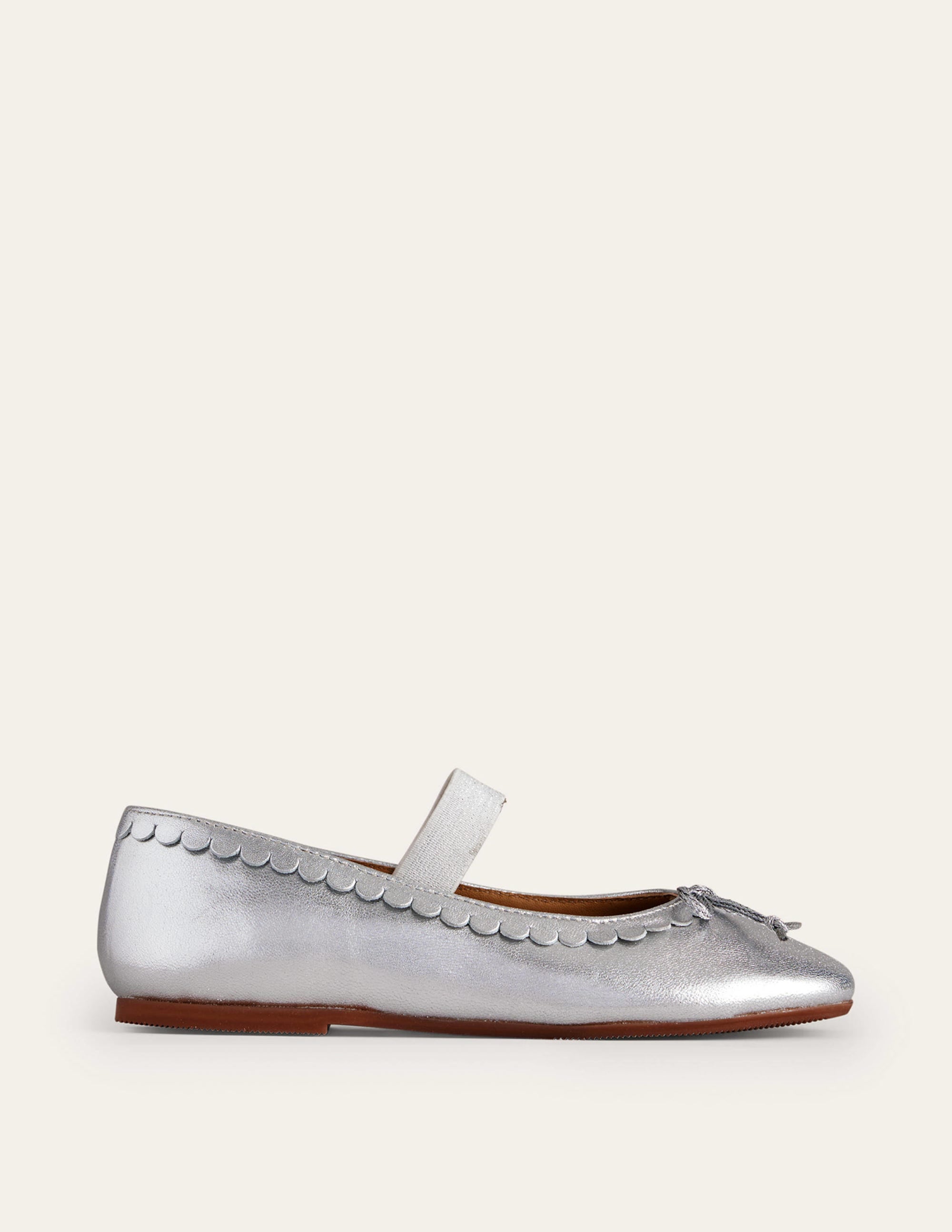  Leather Ballet Flats-Silver Metallic、mySite、ashleygrahame