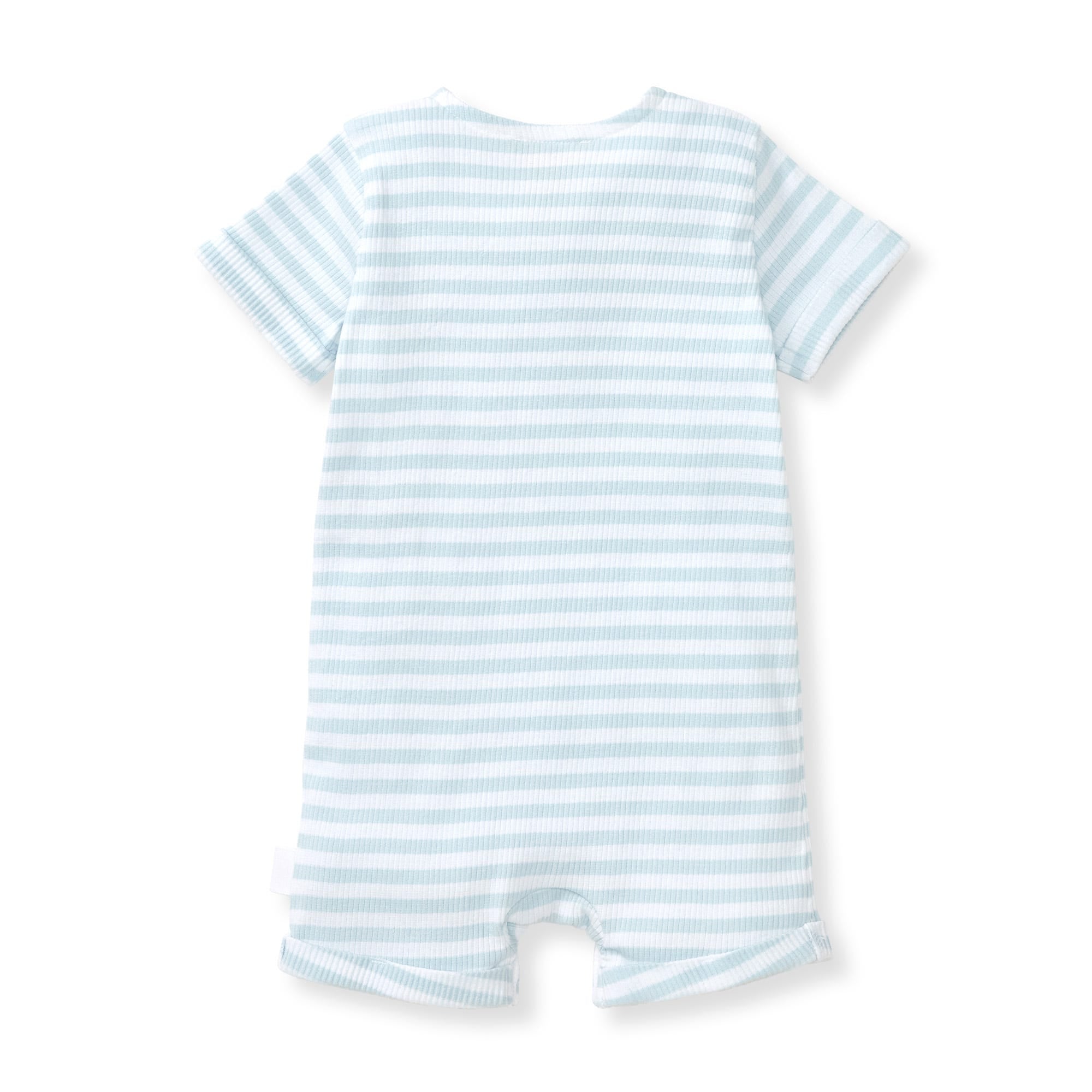  Rib Stripe Organic Cotton Baby Romper、mySite、layawaytickets