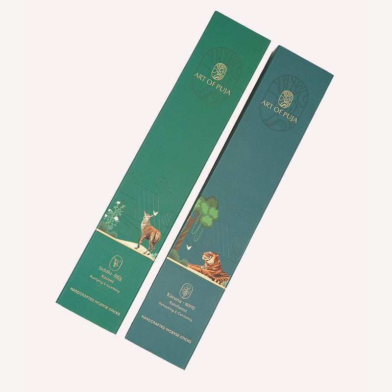 Wooden Festive Gift Box | Incense Stick & Incense Holder | Kasturi Fragrance | Set of 2、mySite、camillekostekn