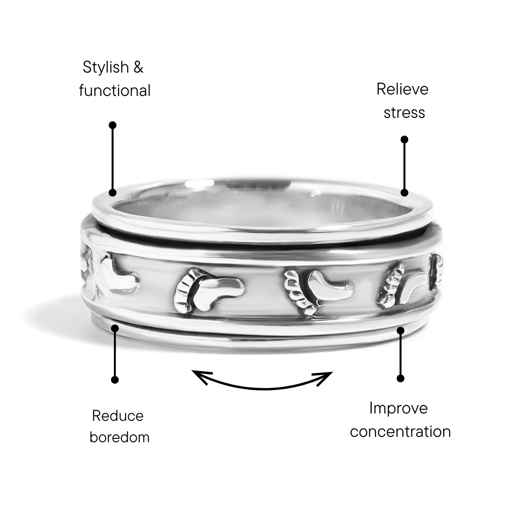 Sterling Silver Footprint Spinner Ring / SSR0046、mySite、dreamappss
