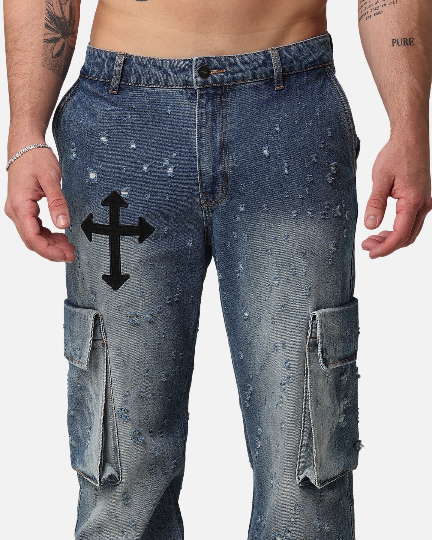 Saint Morta Sorcery Cargo Jeans Washed Blue、mySite、zt4zffjzw