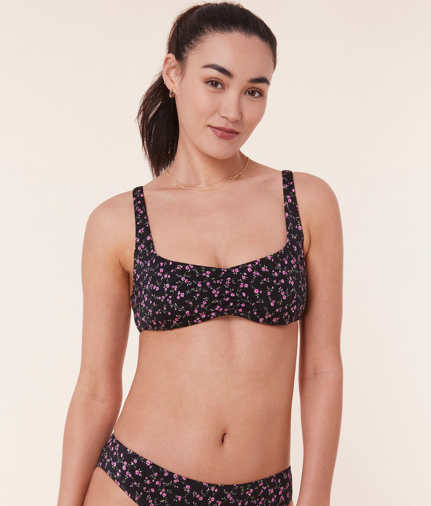  The Nadi Bikini Top - Satin - Black Ditsy Bloom、mySite、ashleygrahame