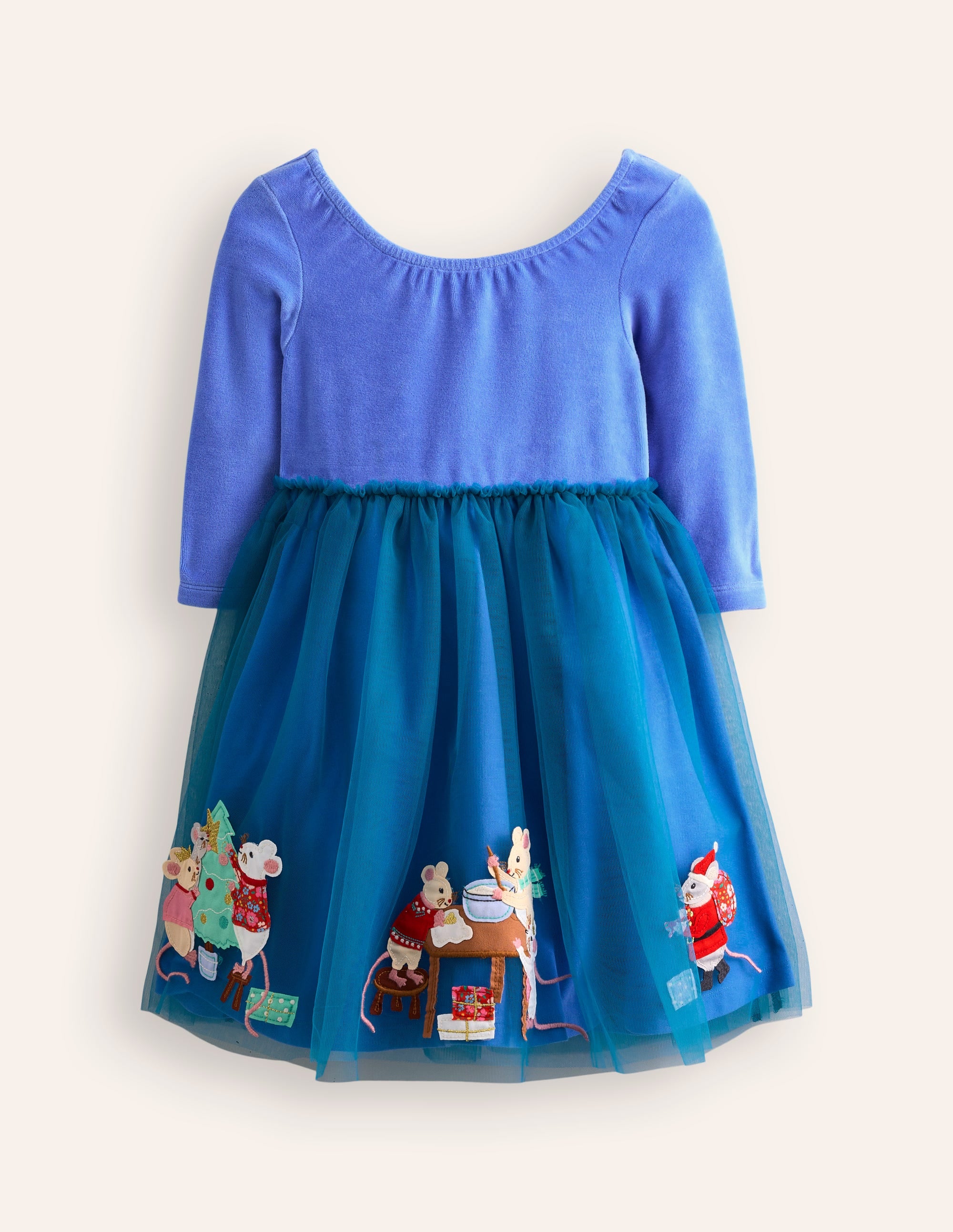  Velvet Tulle Appliqué Dress-Bluejay Festive Mice、mySite、ashleygrahame