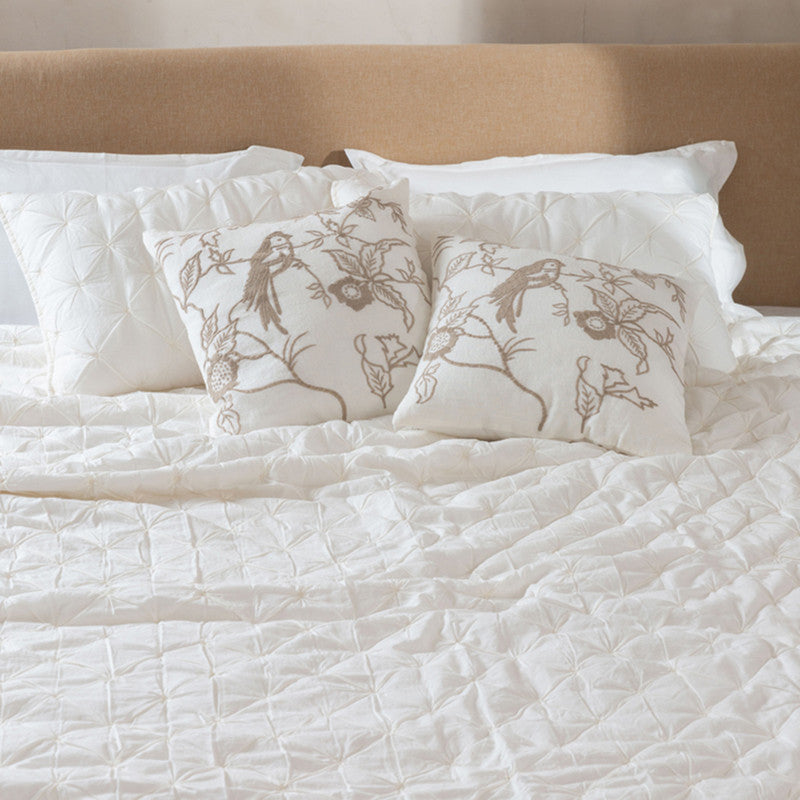 Linen Whispering Wings Cushion Cover | Ivory | 45 x 45 cm、mySite、camillekostekn