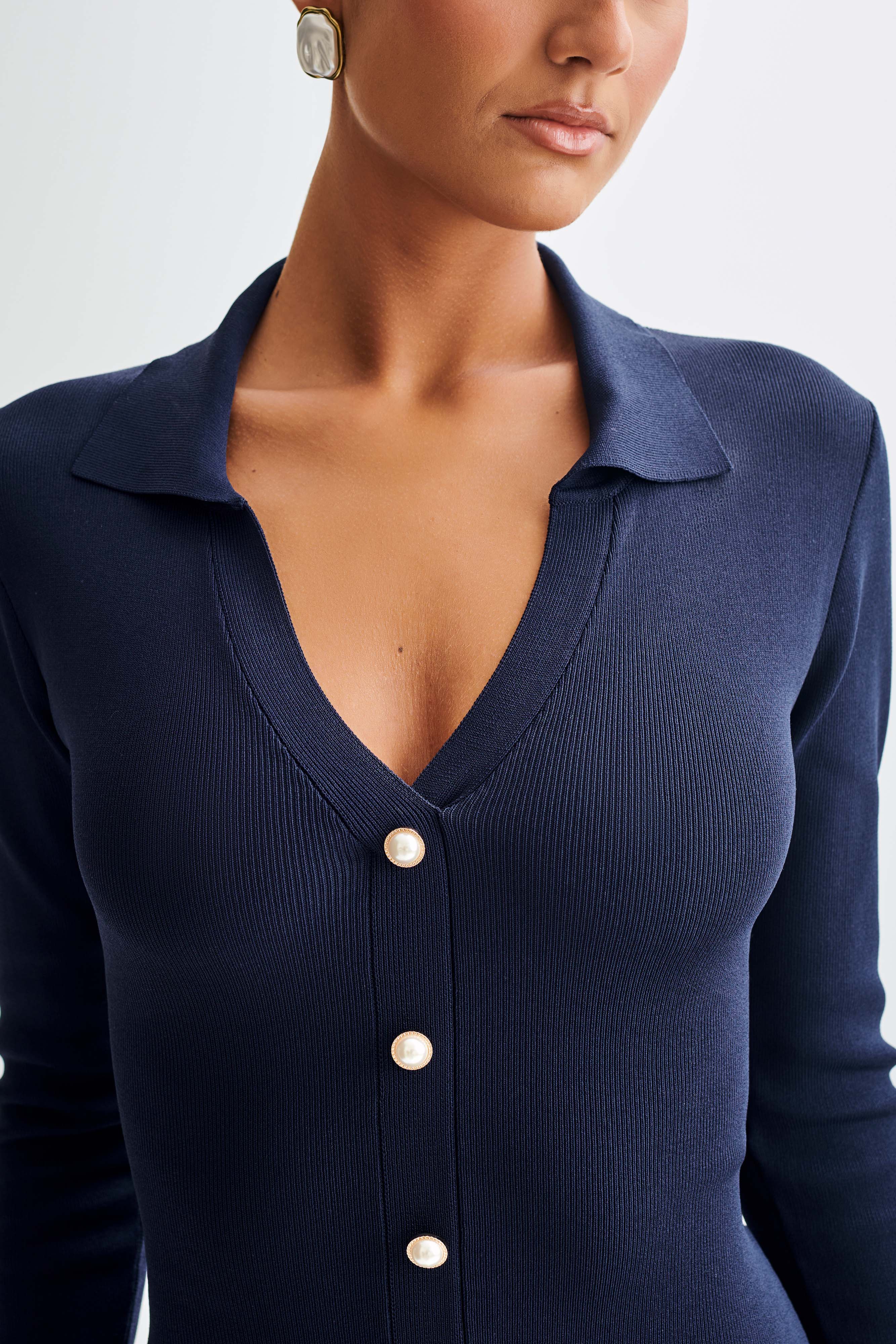 Pareesa Frill Mini Dress - Navy、mySite、solidvoid