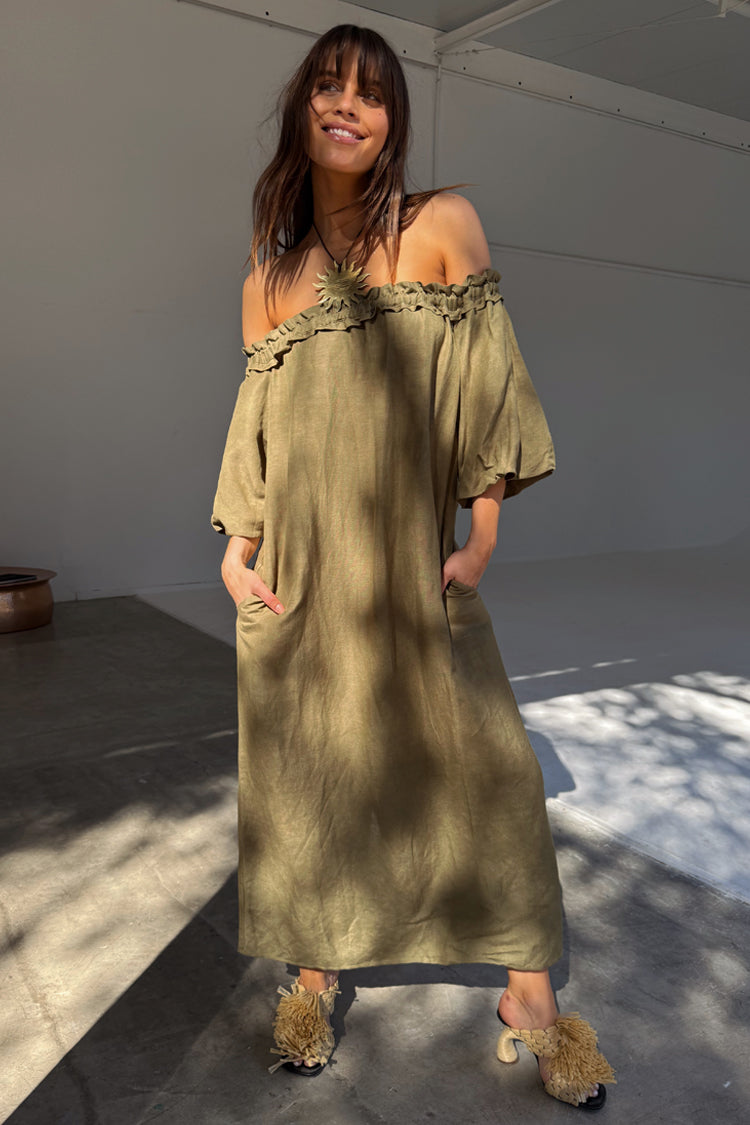 Khaki Ella Dress、mySite、solidvoid