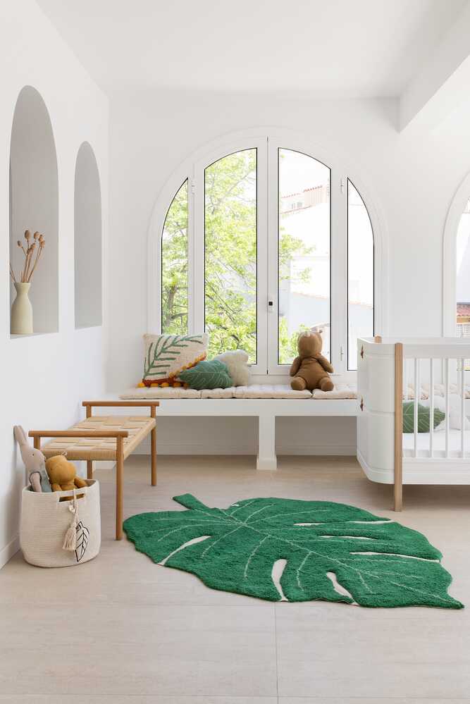 WASHABLE COTTON RUG MONSTERA LEAF、mySite、gigharbornorthrealestate