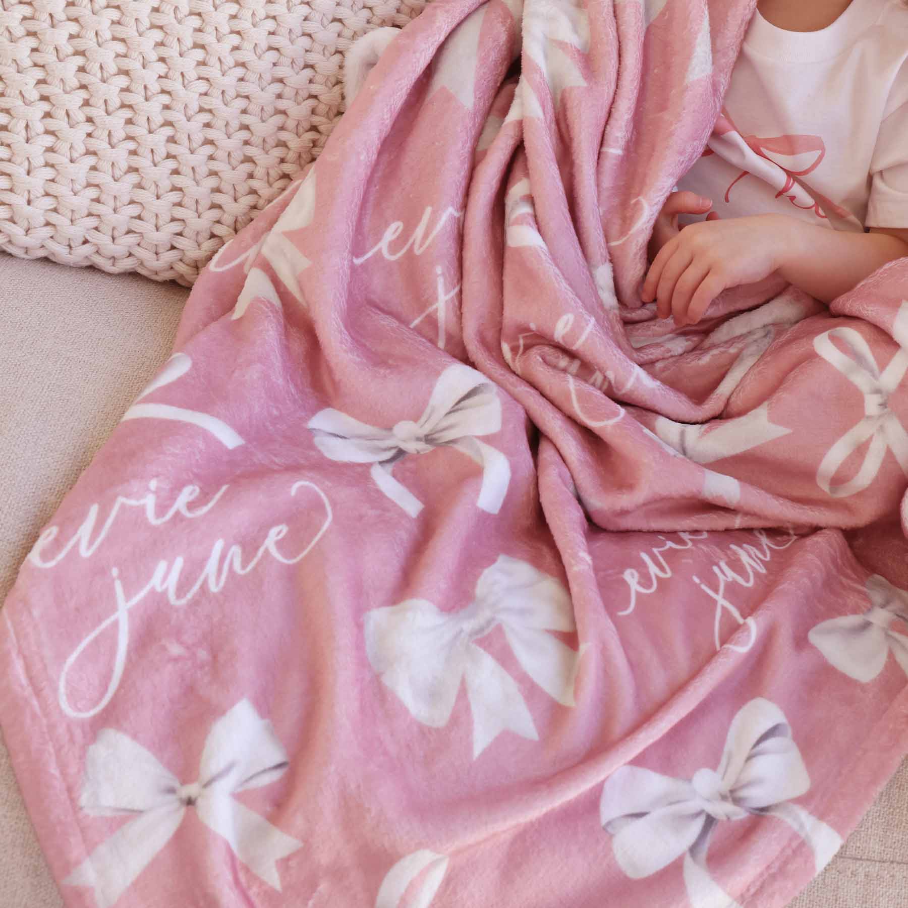  Bow Personalized Kids Blanket、mySite、layawaytickets