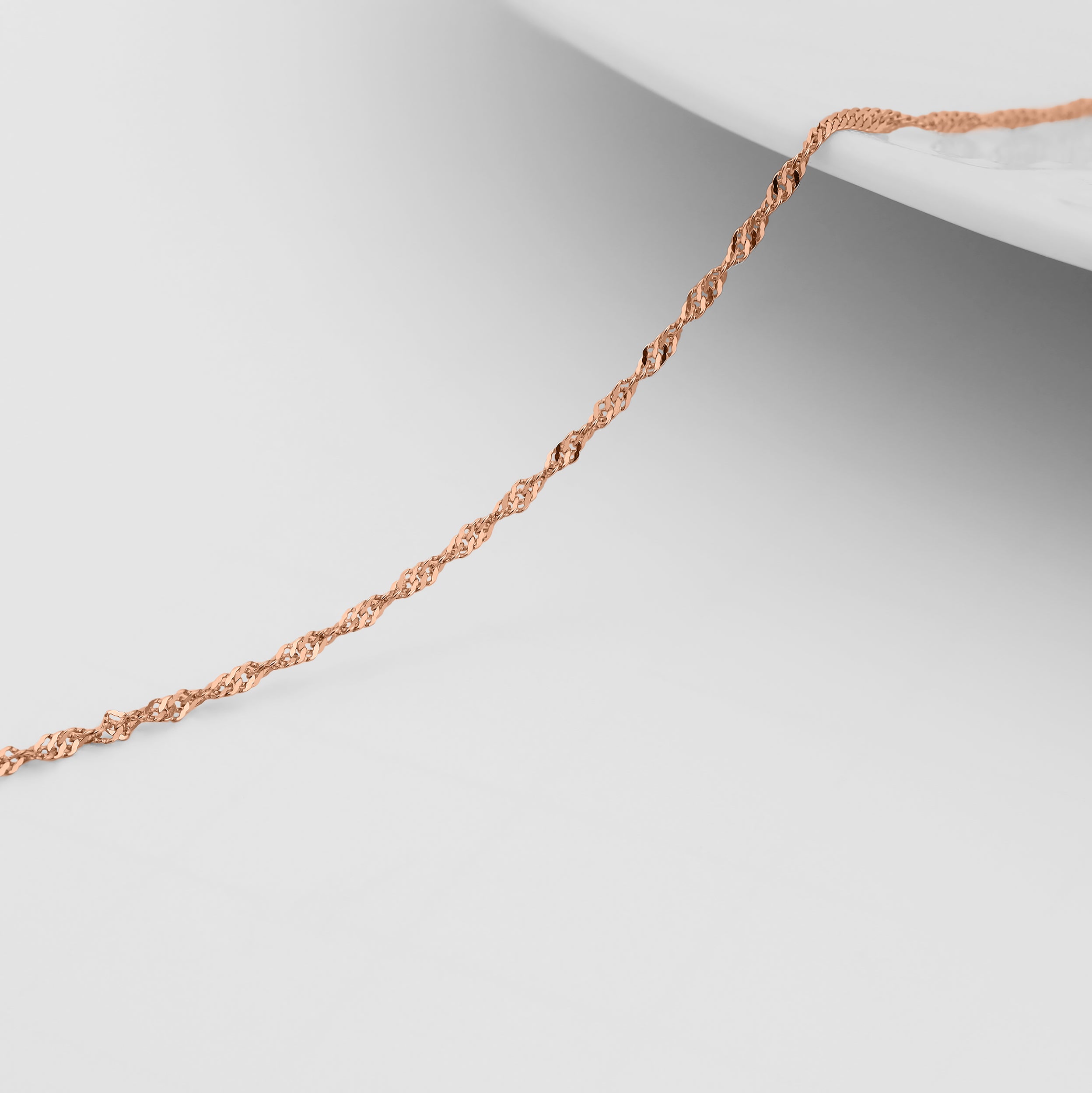 1.2 mm Singapore 14K Solid Rose Gold Permanent Jewelry Chain - By the Inch / PMJ0009、mySite、dreamappss