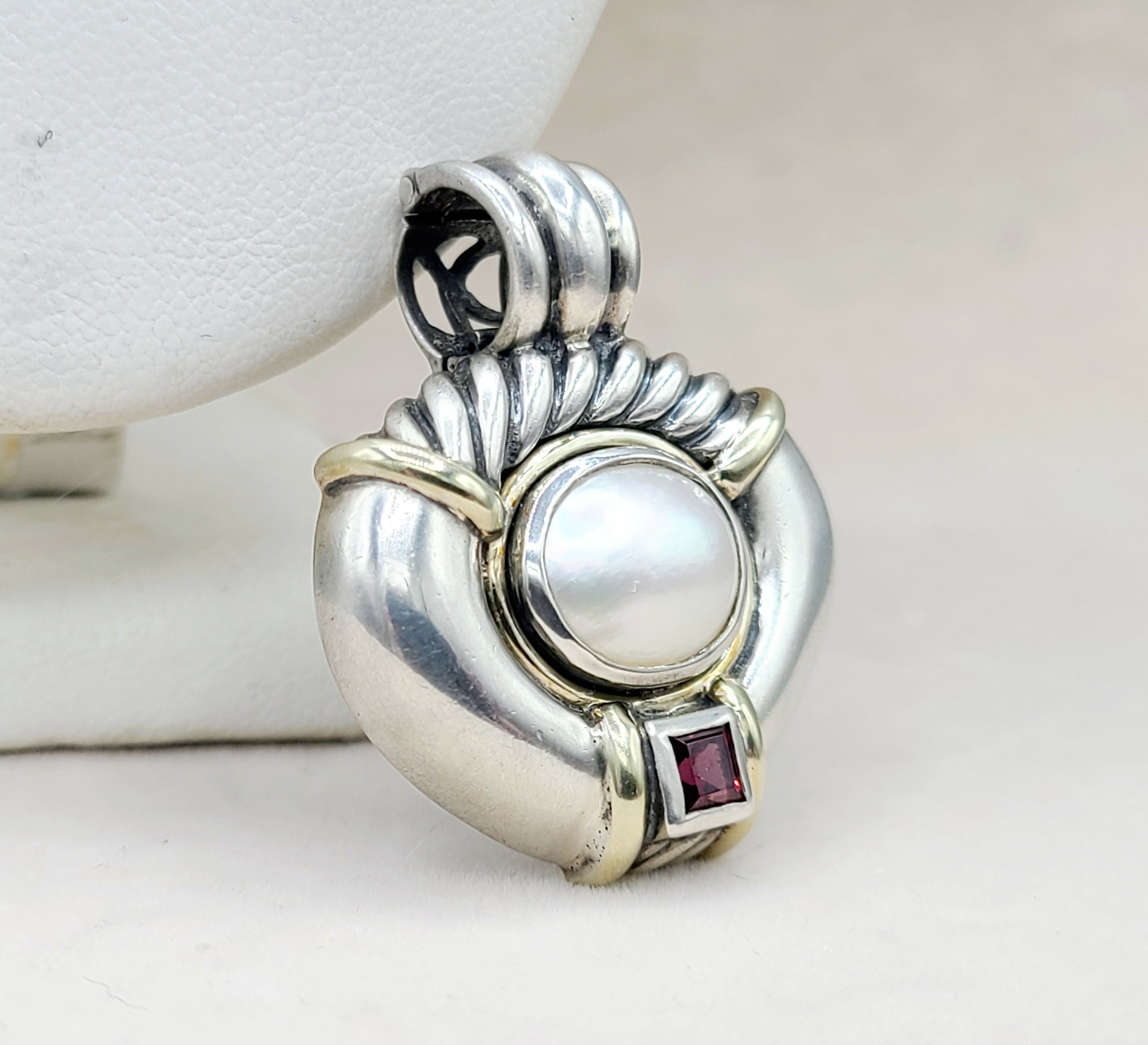 David Yurman Renaissance Pendant Large Pearl & Garnet、mySite、hinf8tx79